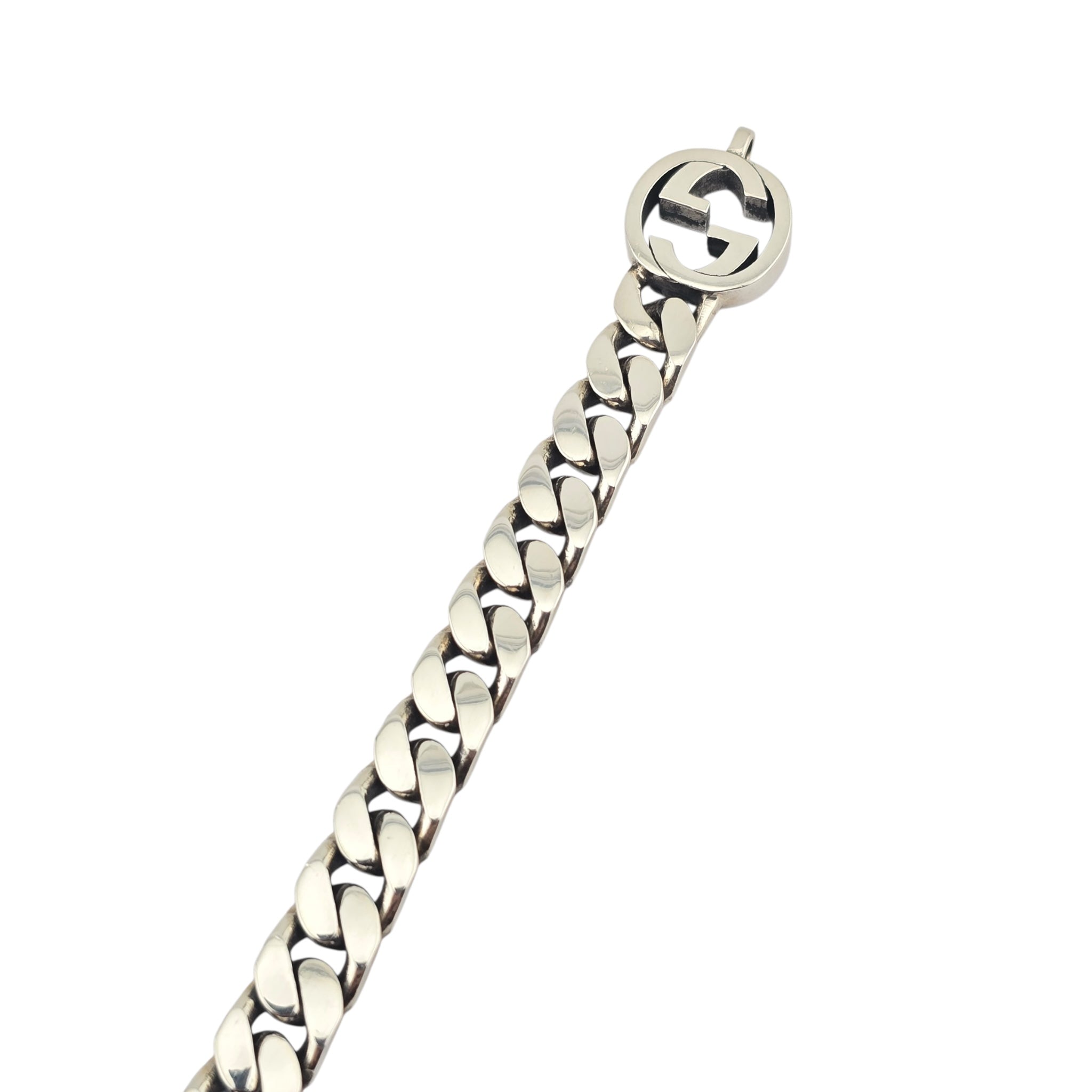 GUCCI GG Interlocking Sterling Silver Logo Bracelet GUCCI