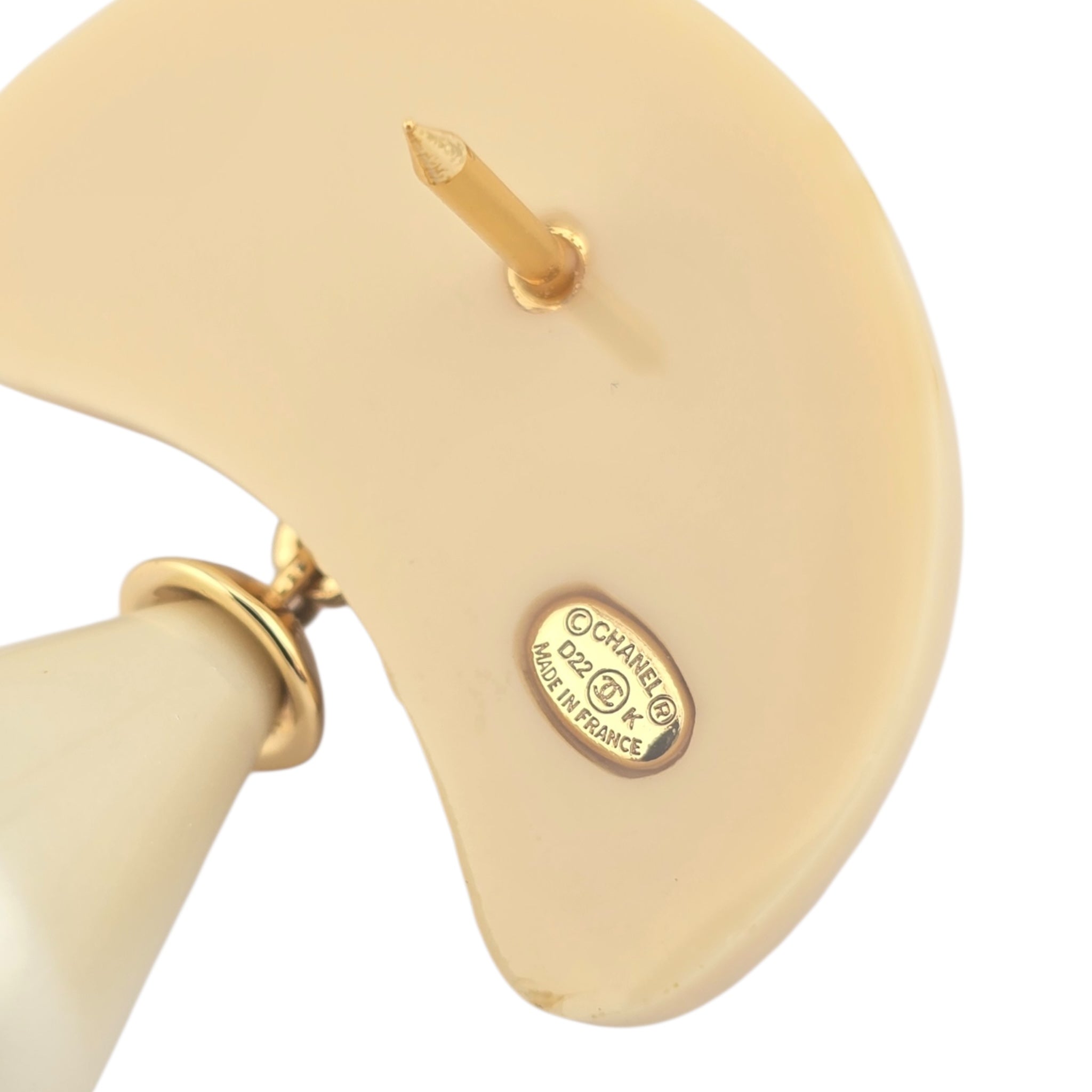 Chanel CC Mushroom Gold Faux Pearl Pin Brooch CHANEL