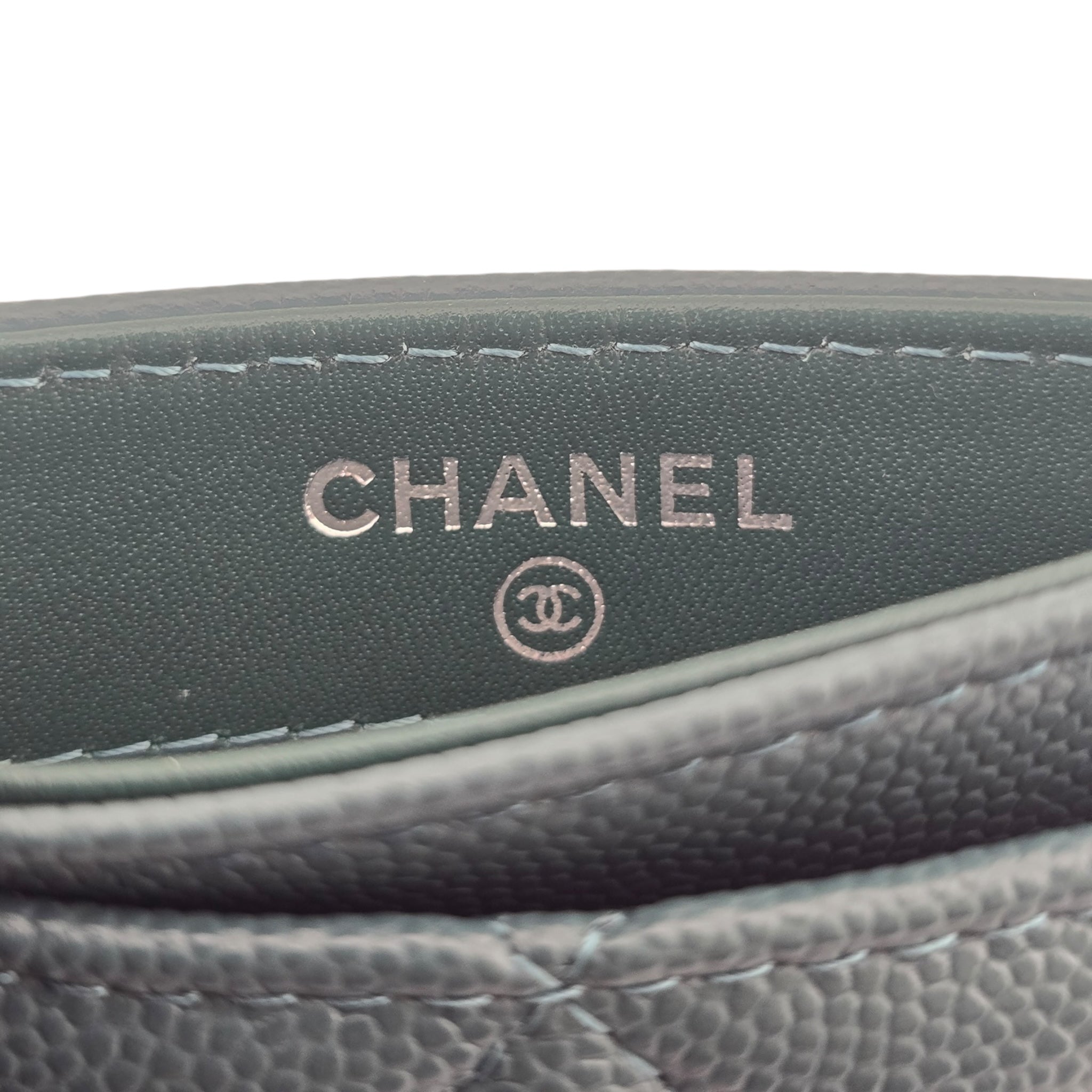Chanel CC Caviar Green Classic Cardholder CHANEL