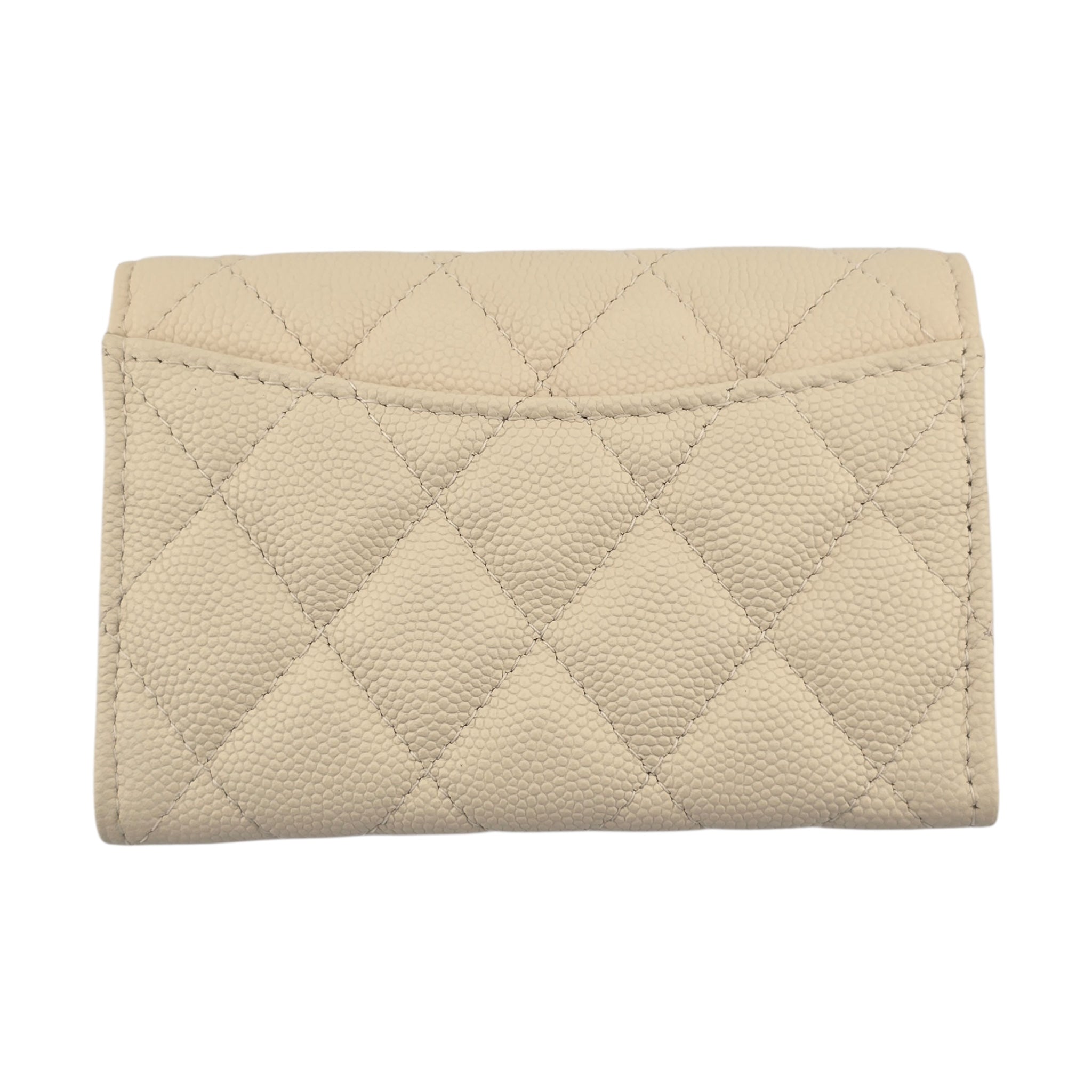 Chanel CC Caviar Beige Classic Flap Cardholder CHANEL