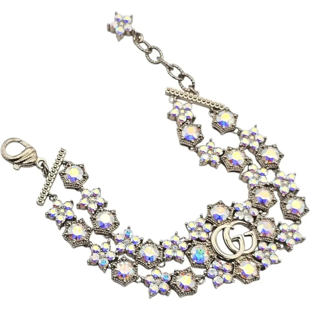 GUCCI GG Crystal Floral Bracelet 2023 GUCCI