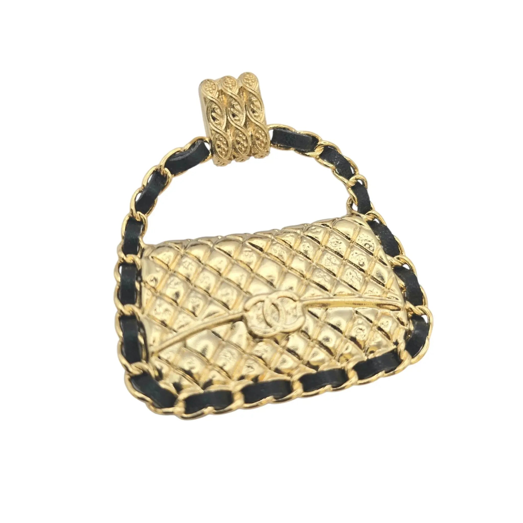 Chanel CC Gold Matelasse Leather Earrings B23 CHANEL