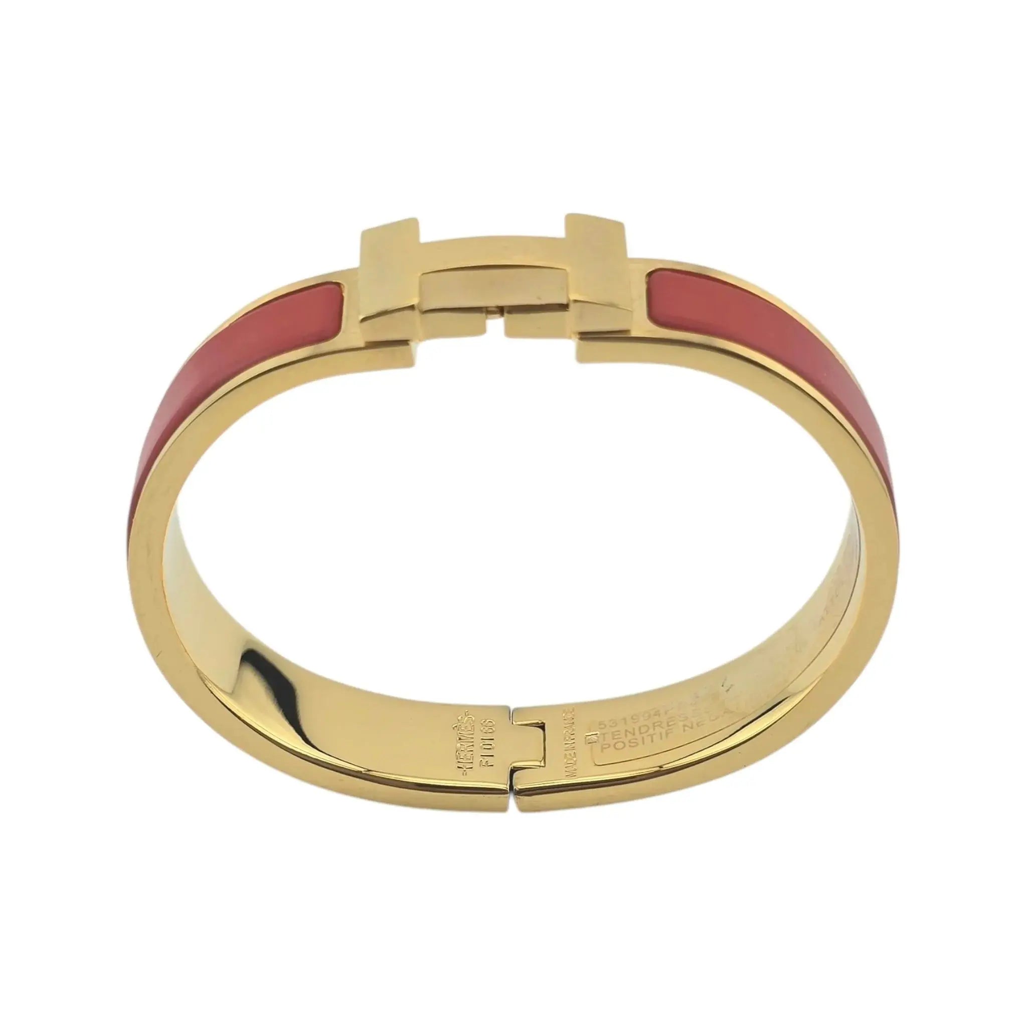 Hermès Clic HH Bracelet Gold (Red) Rouge Matte PM HERMES