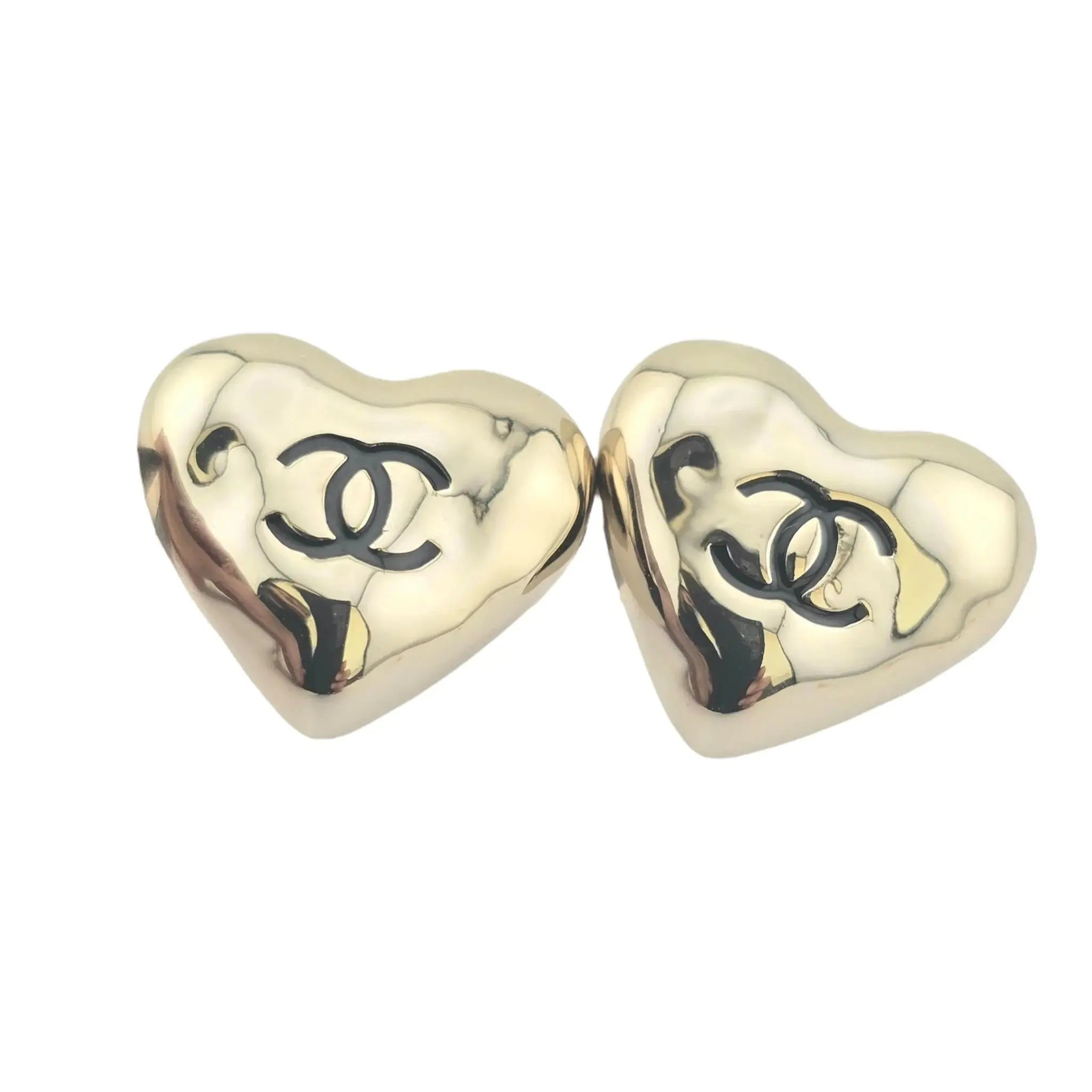 Chanel CC Heart Stud Earrings B22 CHANEL