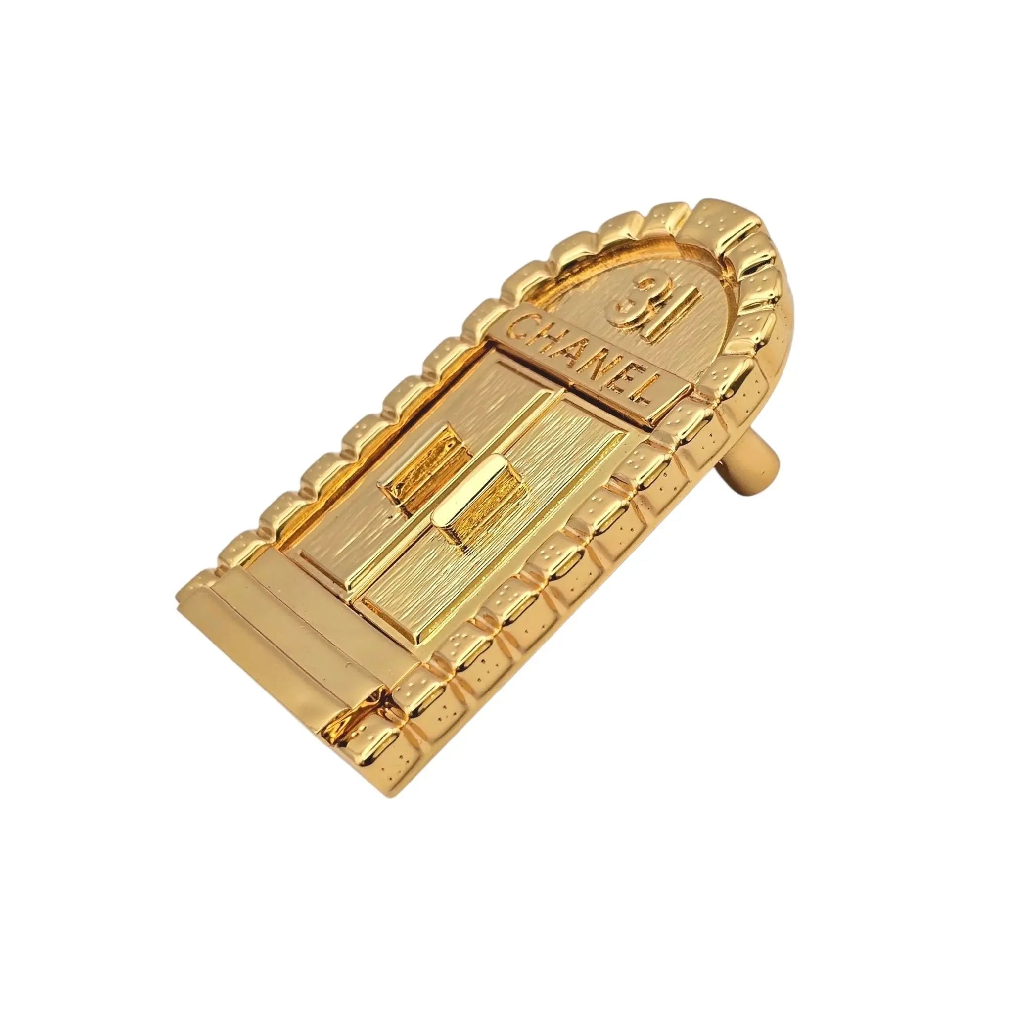 Chanel CC 31 Rue Cambon Door Brooch Gold CHANEL