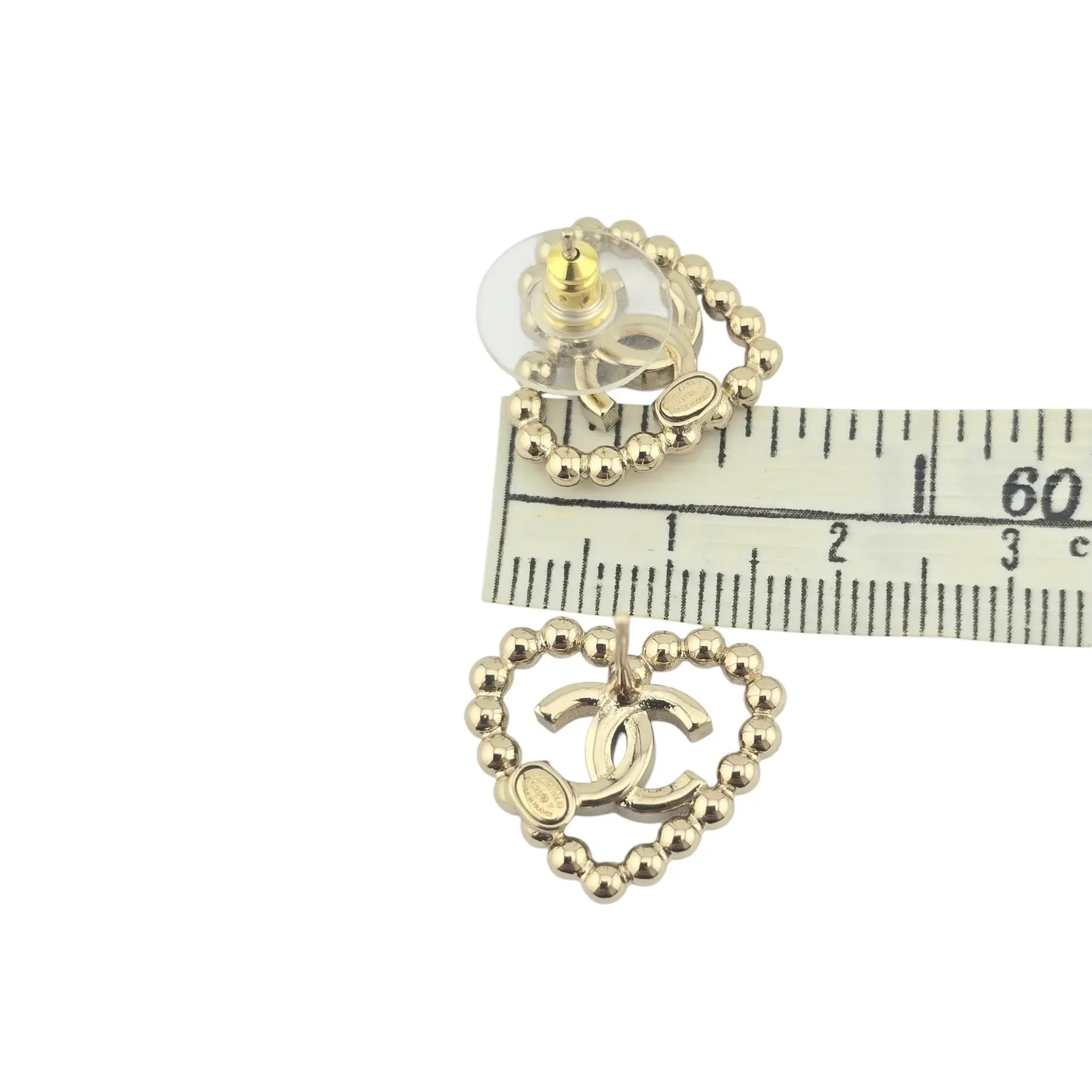 Chanel CC Crystal Heart Earrings 2025 CHANEL