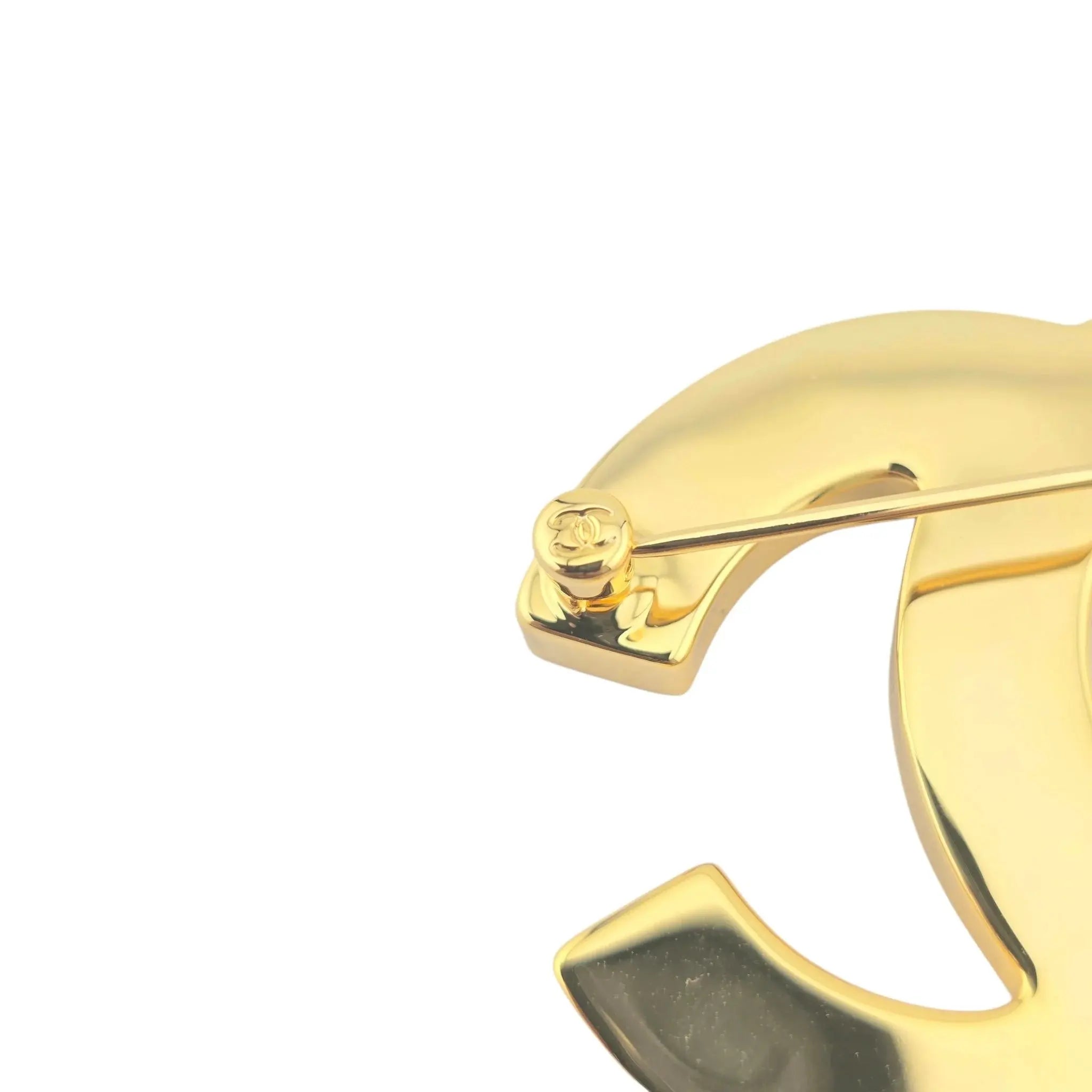 Chanel CC Black Gold Resin Brooch 2024 CHANEL