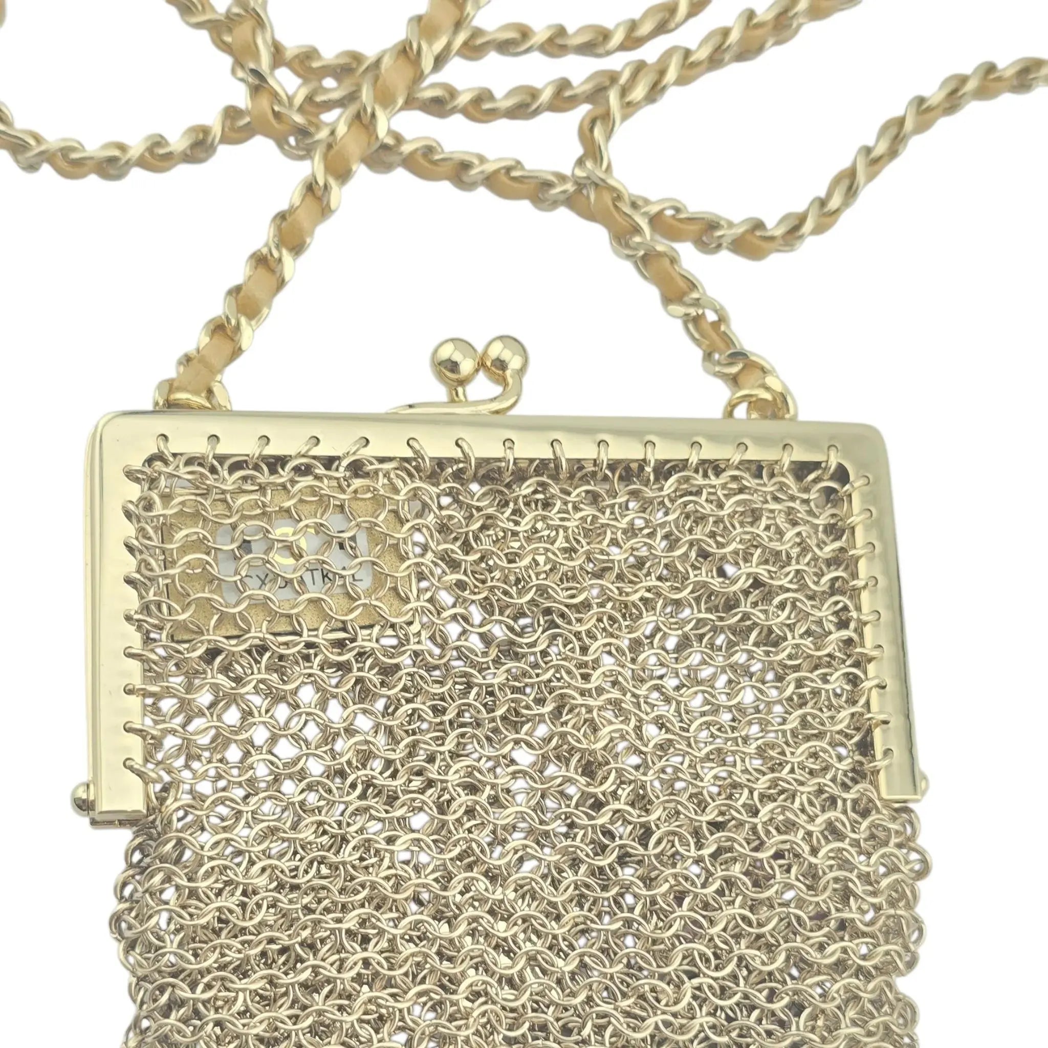 Chanel CC Gold Metal Chain Embellished Mini Frame Pouch CHANEL