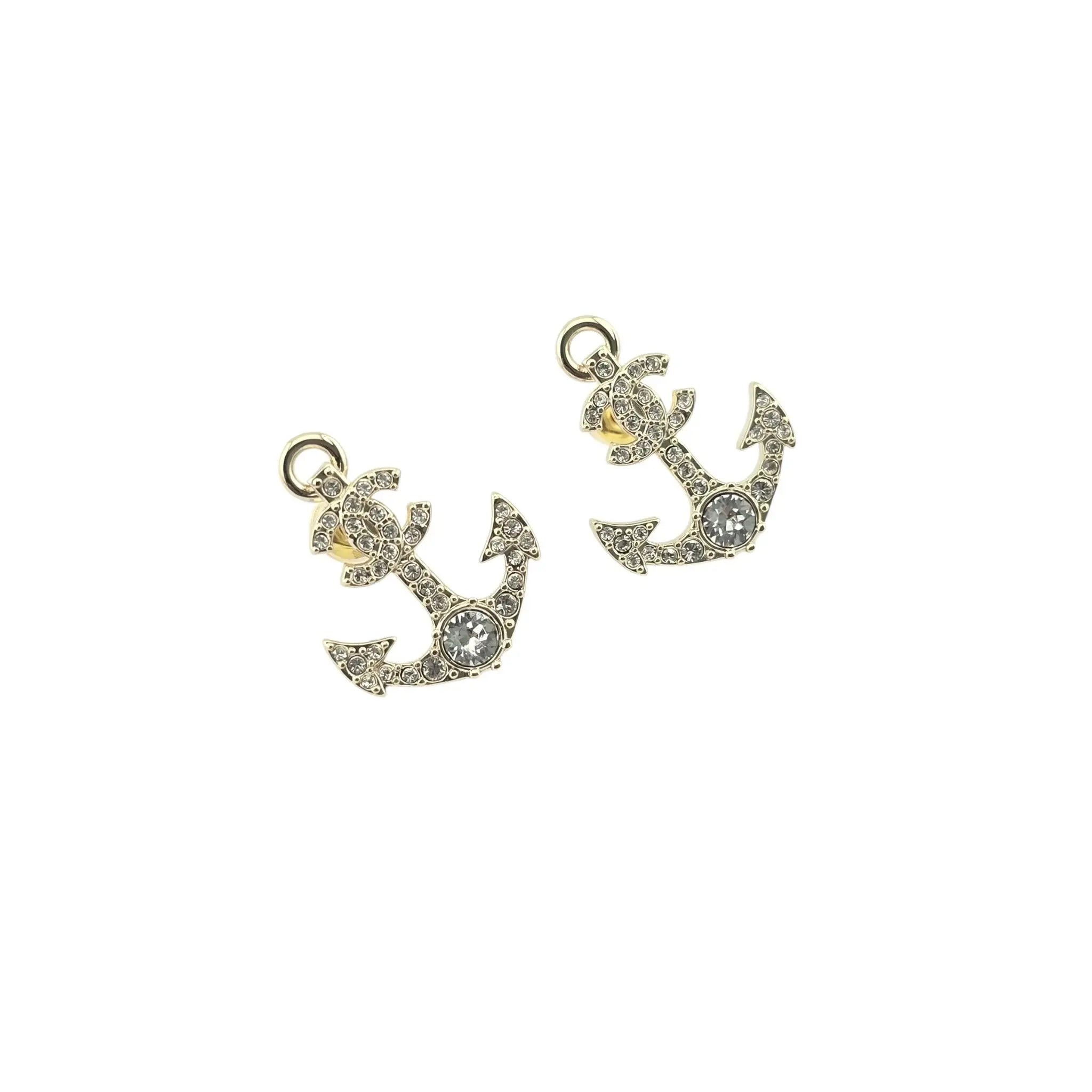 Chanel CC Crystal Anchor Stud Earrings 2025 CHANEL