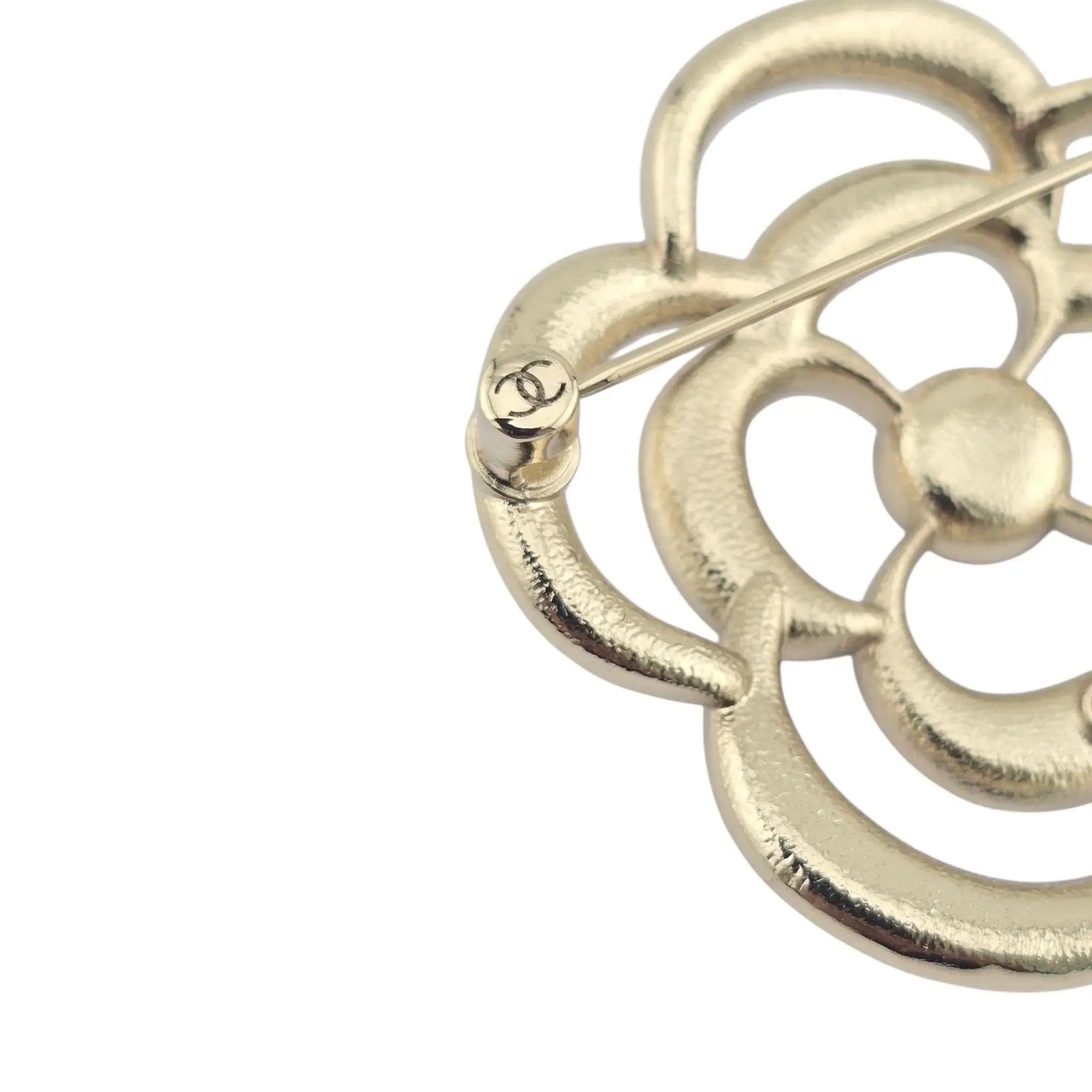 Chanel CC Gold Crystal Camellia Flower Brooch 2025 CHANEL