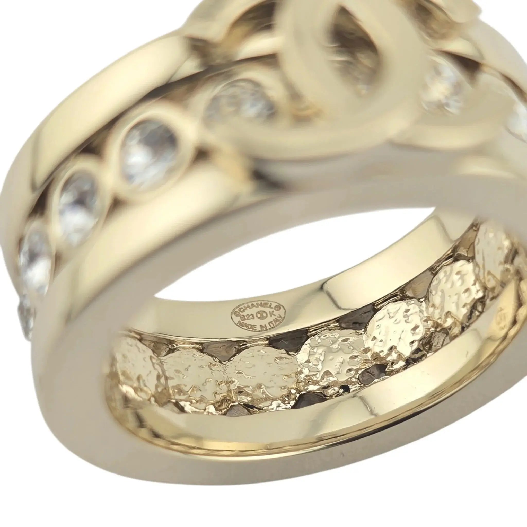 Chanel CC Gold Crystal Ring 2023 CHANEL
