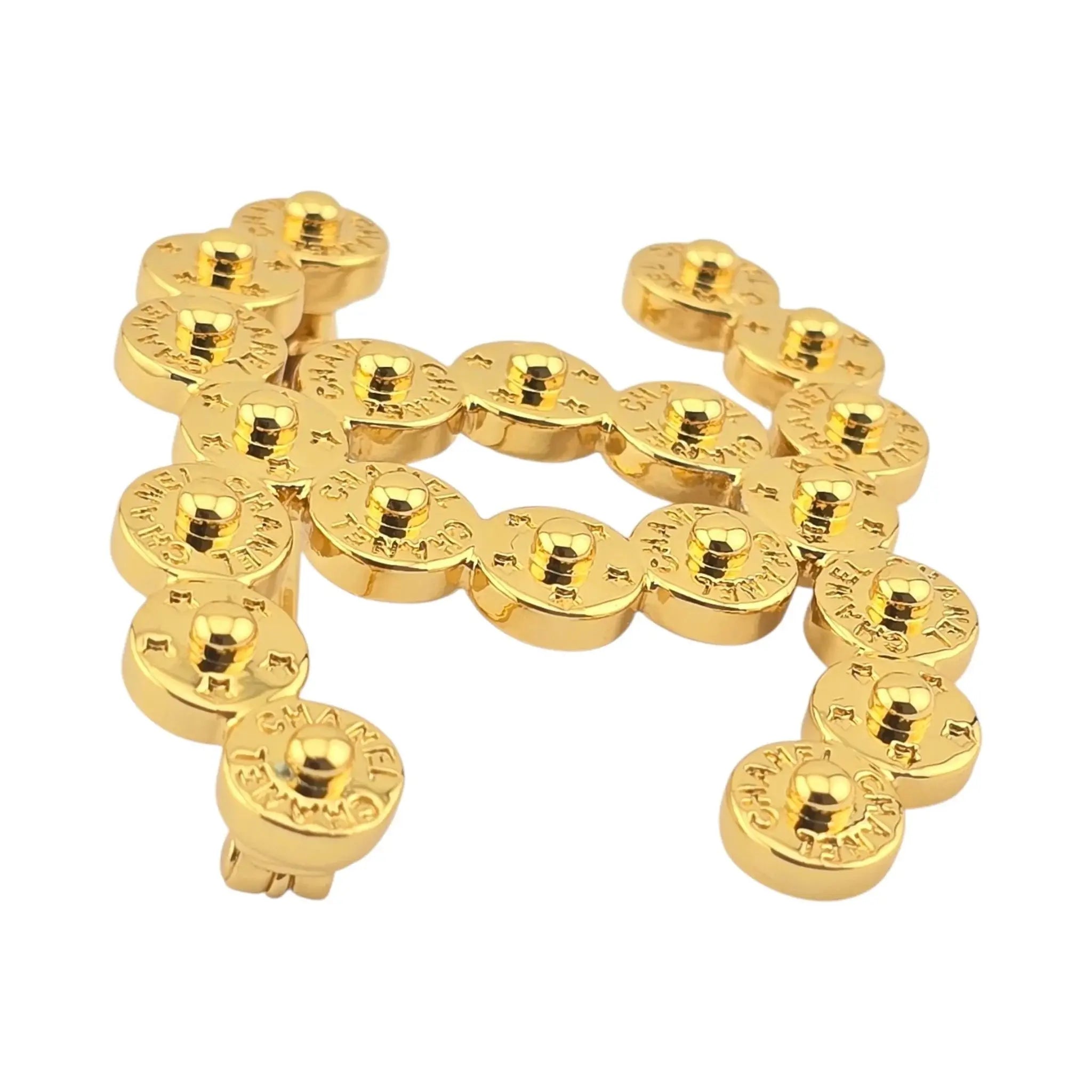 Chanel CC Gold Button Brooch 2024 CHANEL