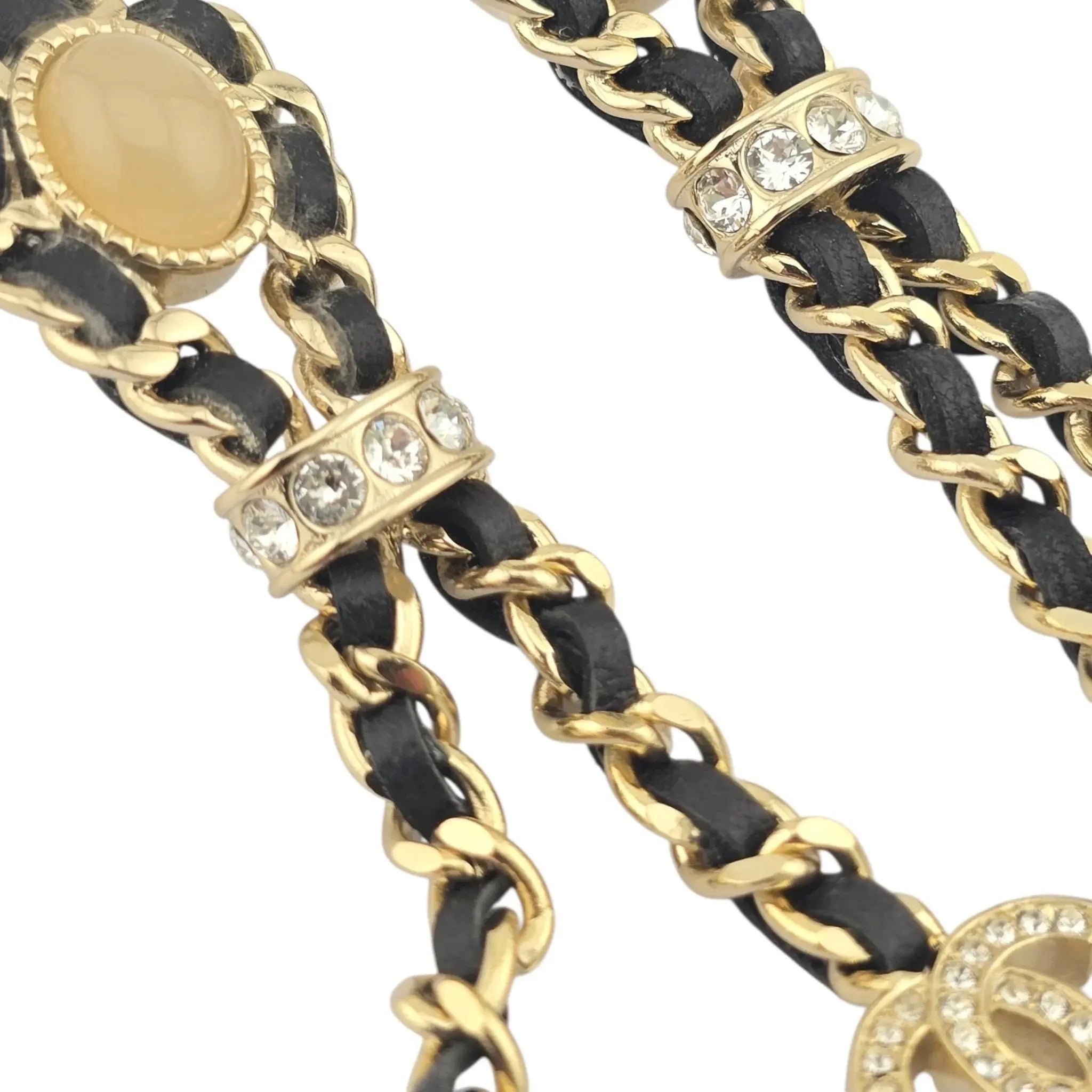 Chanel CC Black Leather Drop Earrings 2021 CHANEL