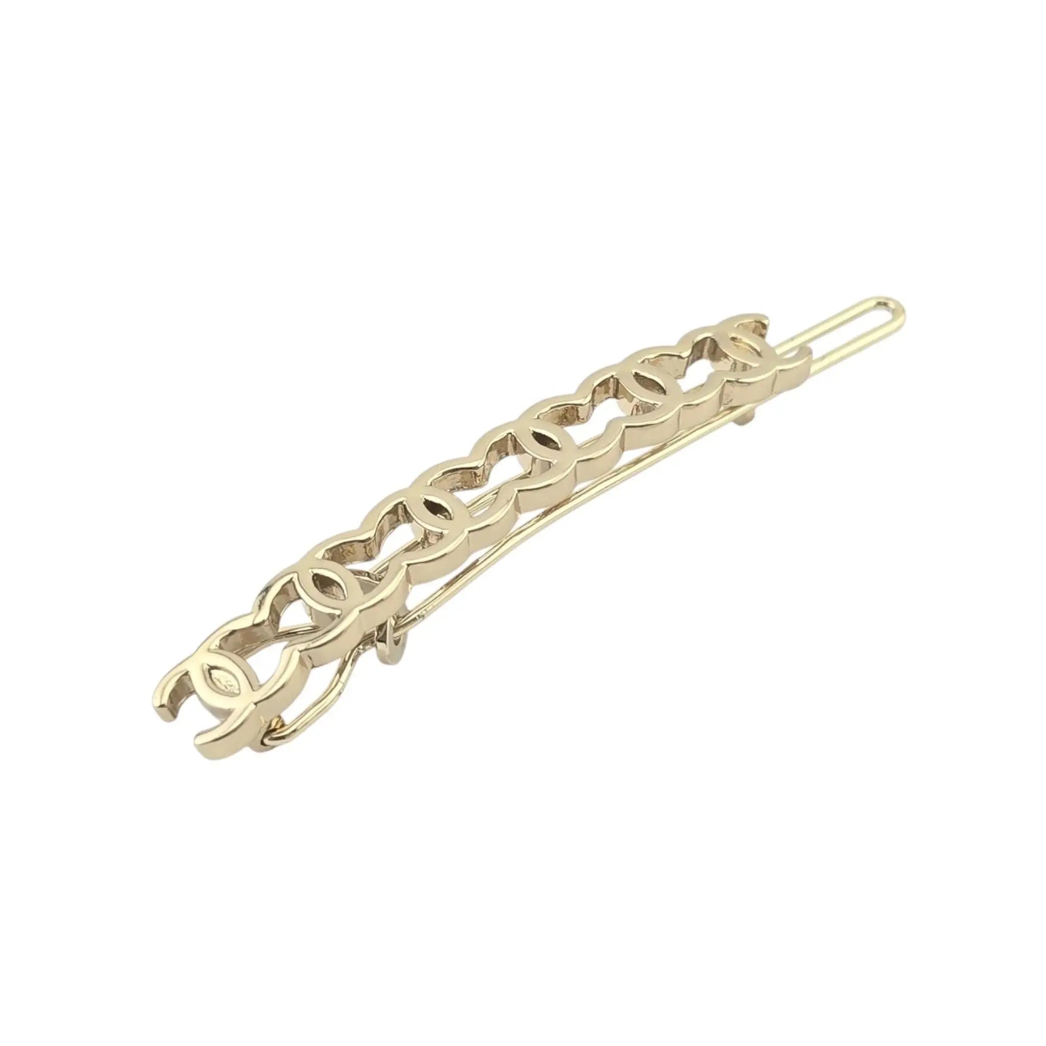 Chanel CC Metal Hair Clip Barrette Gold 2021 CHANEL