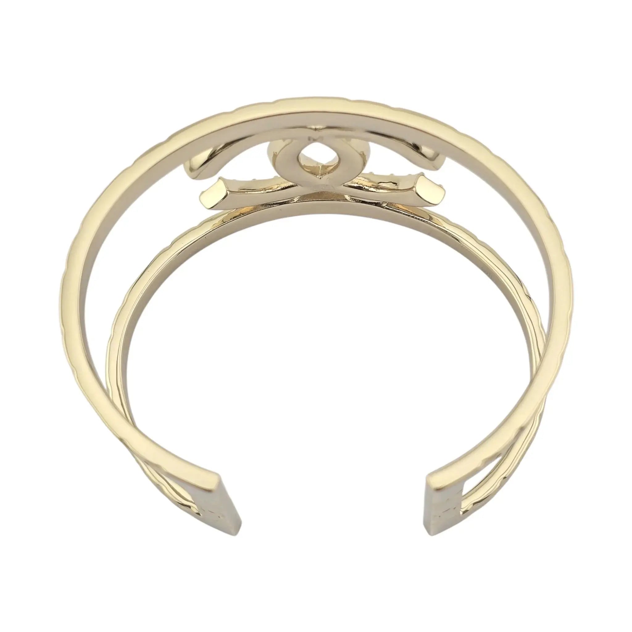 Chanel CC Cuff Bangle Gold 2025 CHANEL