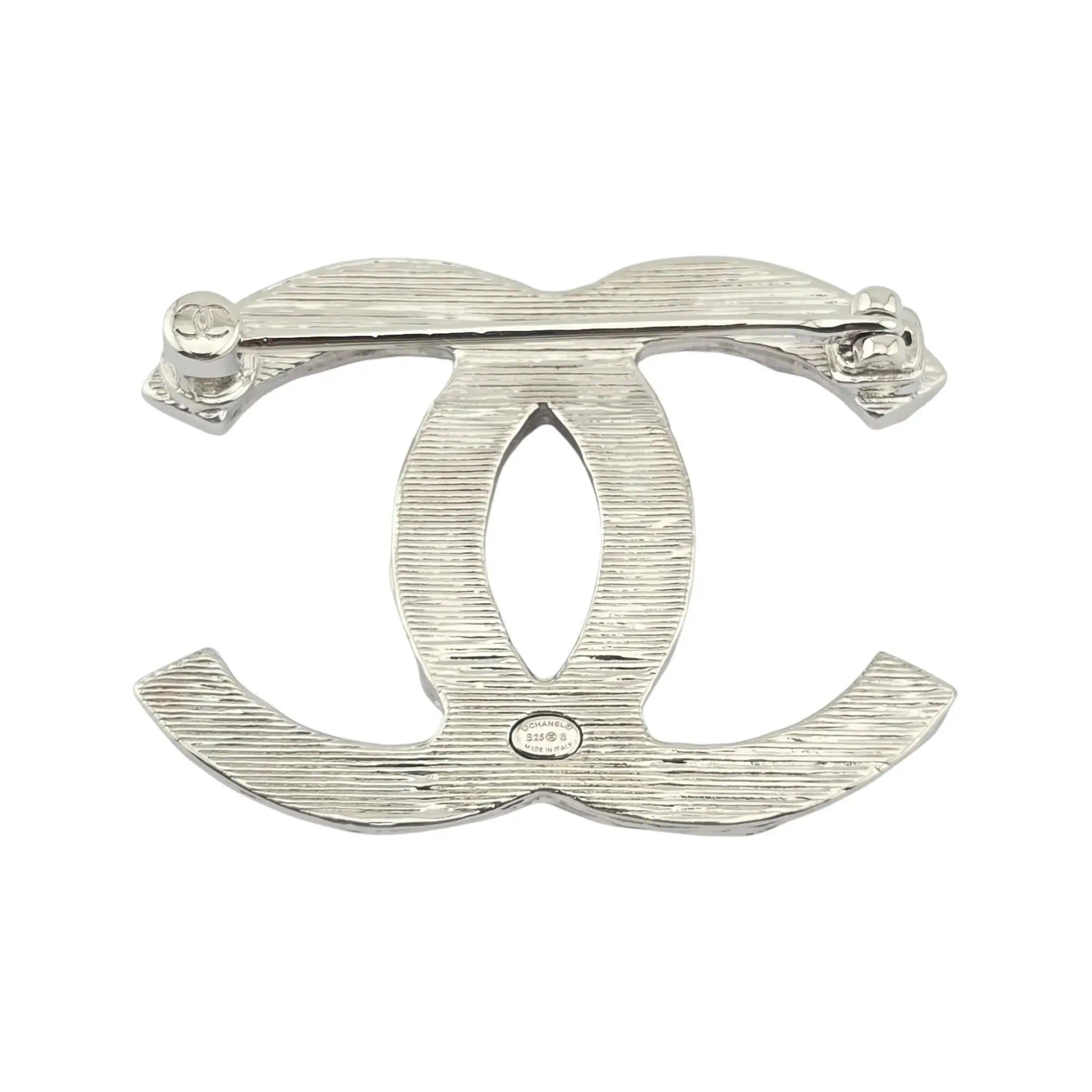 Chanel CC Metal Silver Brooch 2025 CHANEL