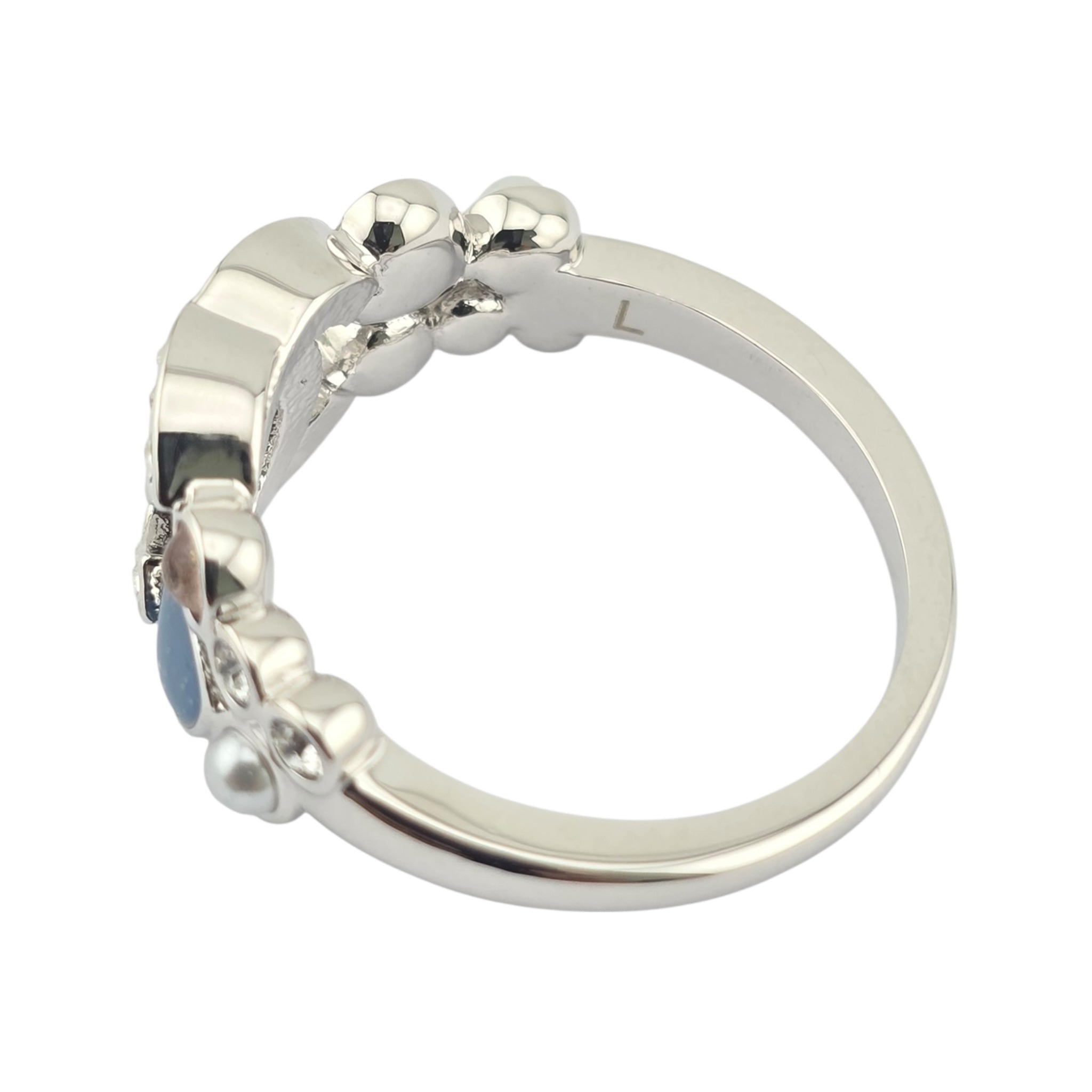 Chanel CC Silver Blue Red Resin Ring 2025 CHANEL