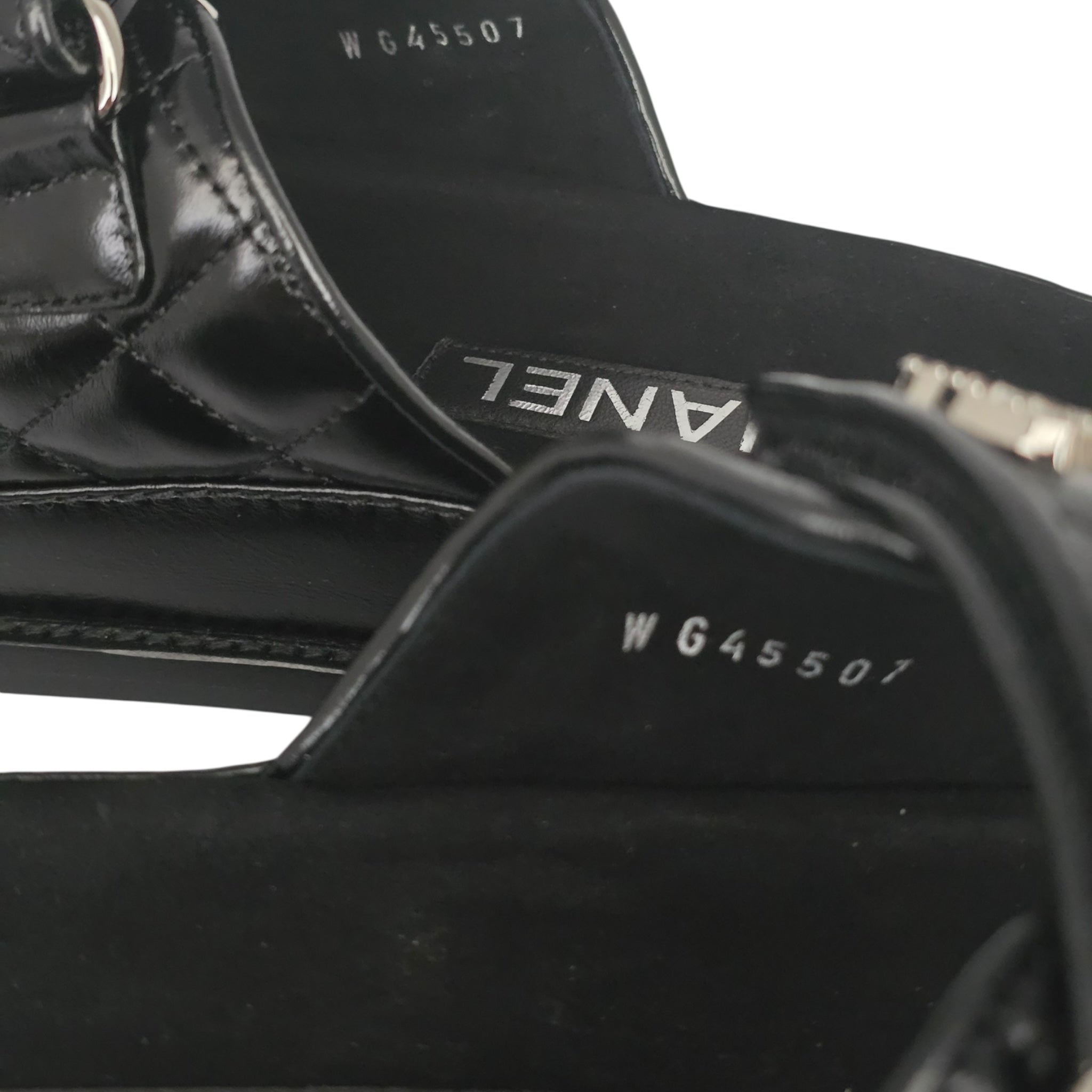 Chanel CC Dad Backless Black Quilt Sandals