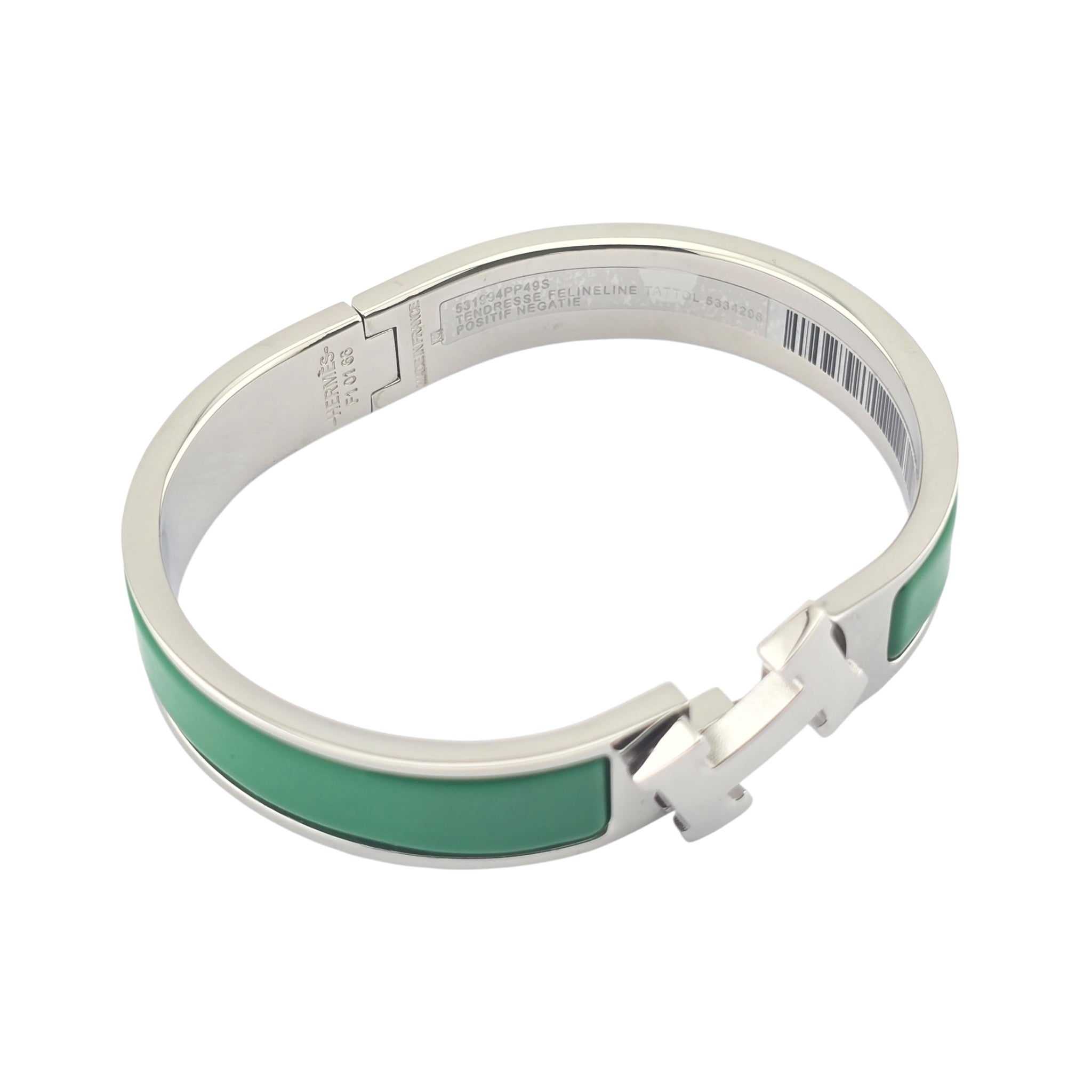 Hermes Clic H Bracelet Green Palladium GM