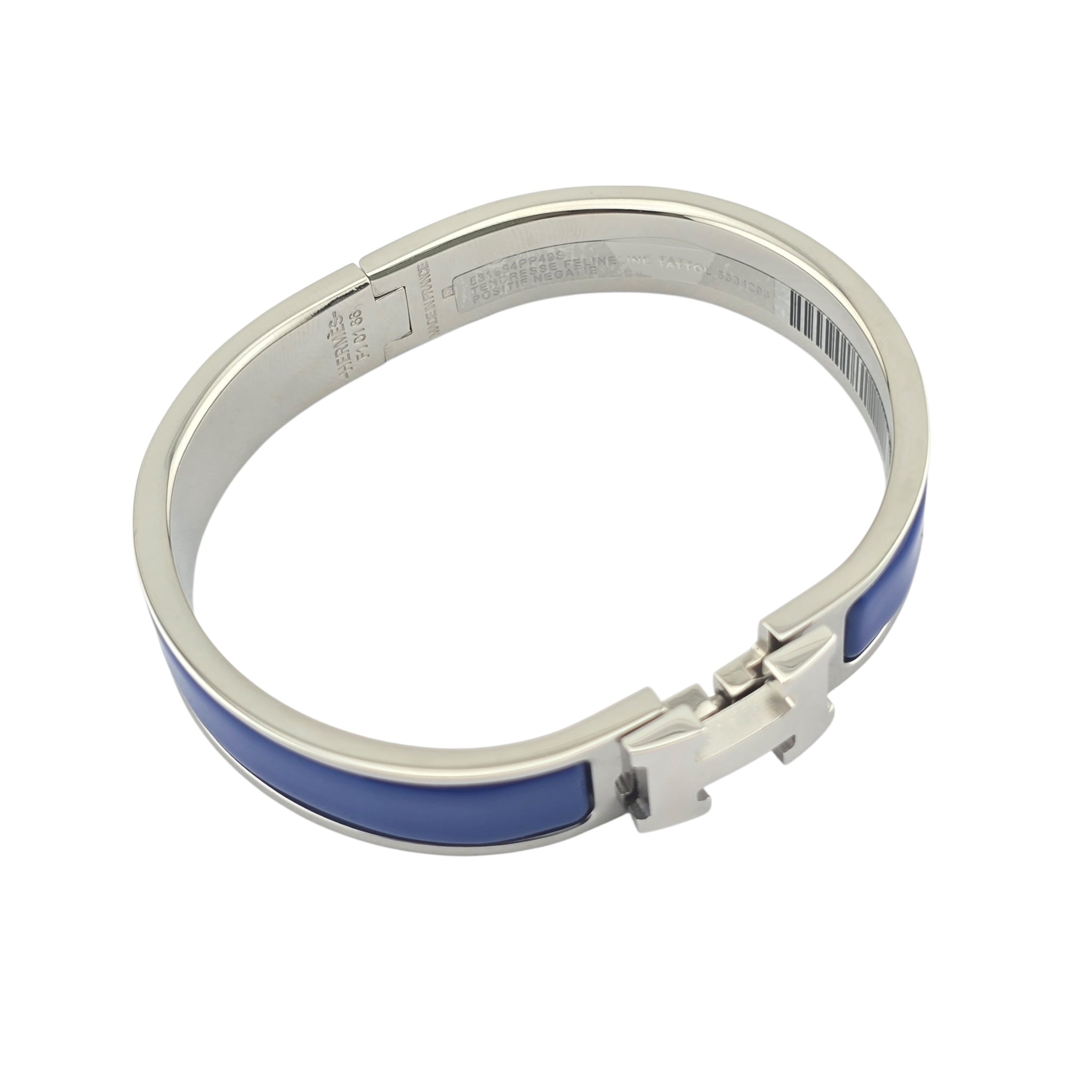 Hermes Clic H Bracelet Royal Blue Palladium GM
