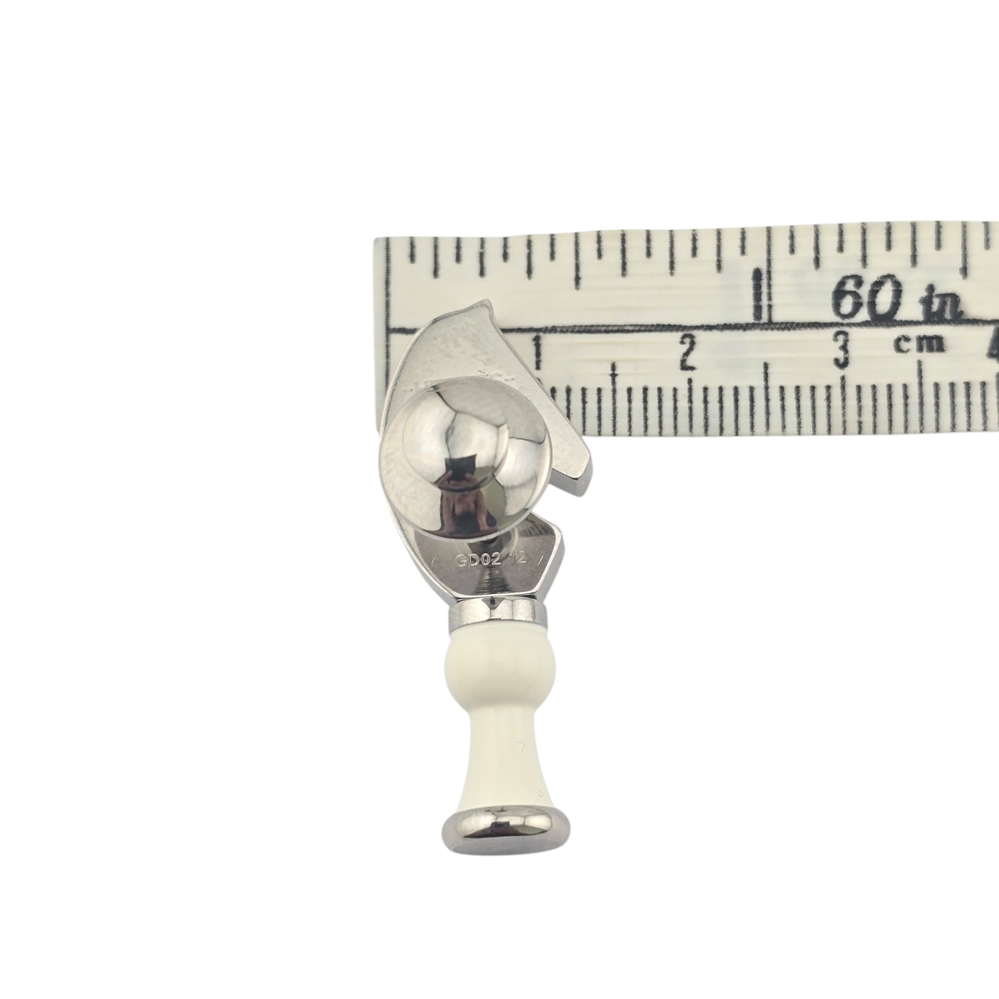 Hermes Cavalier Craie Pin Badge Palladium Brooch