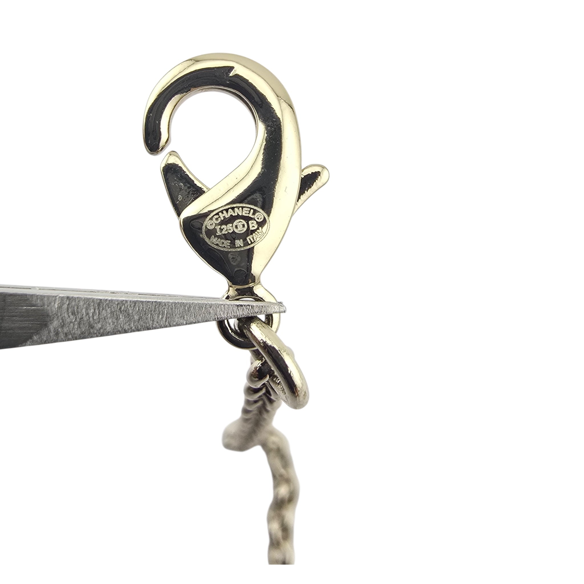 Chanel CC Gold Crystal Heart Pendant Necklace