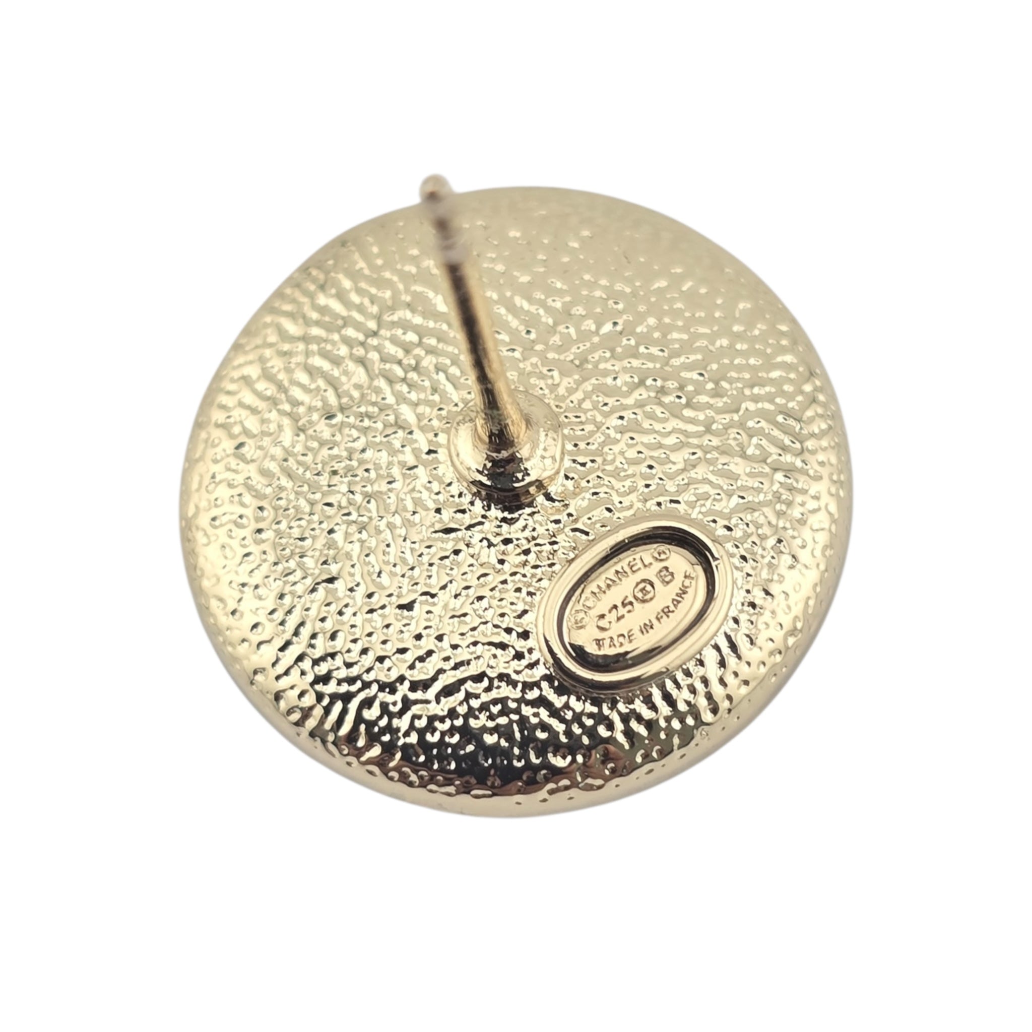 Chanel CC Black Resin Crystal Earrings 2025