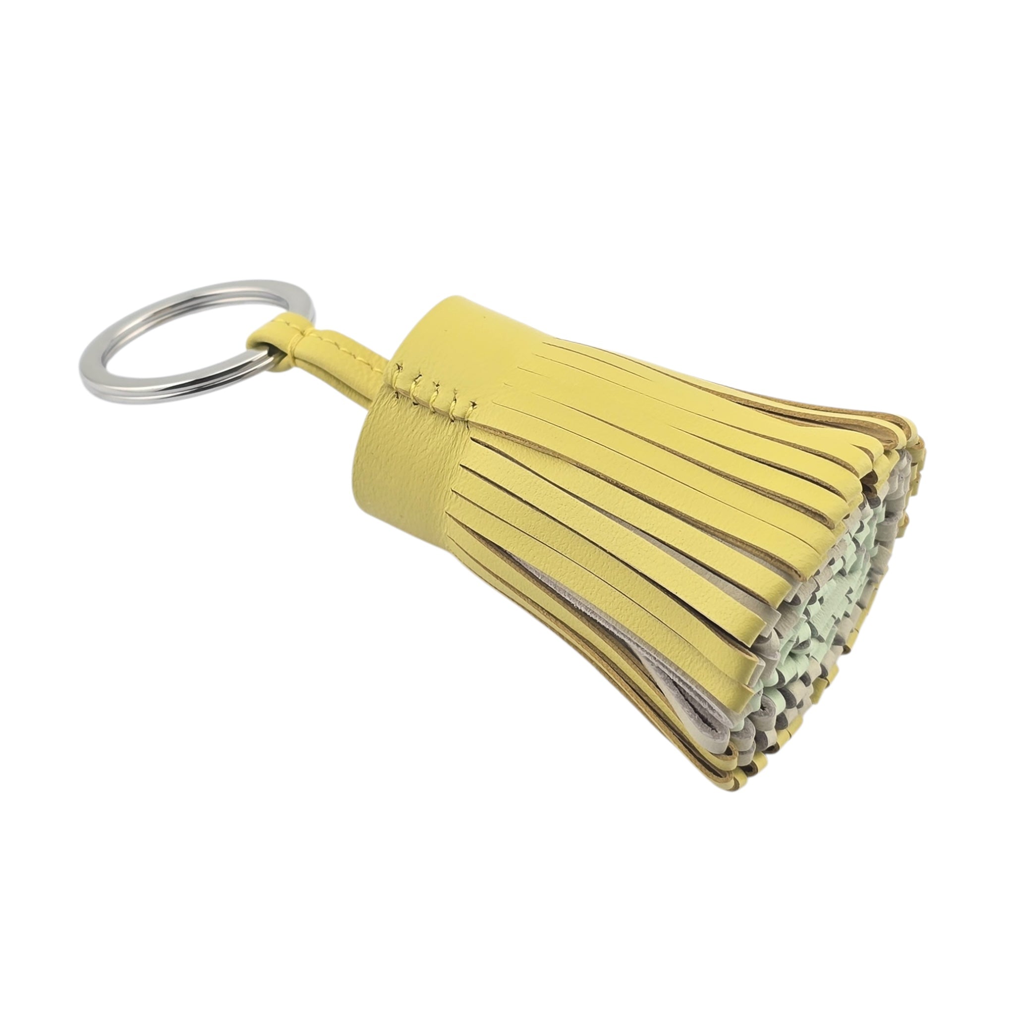 Hermes Carmen Key Ring Lime / Craie