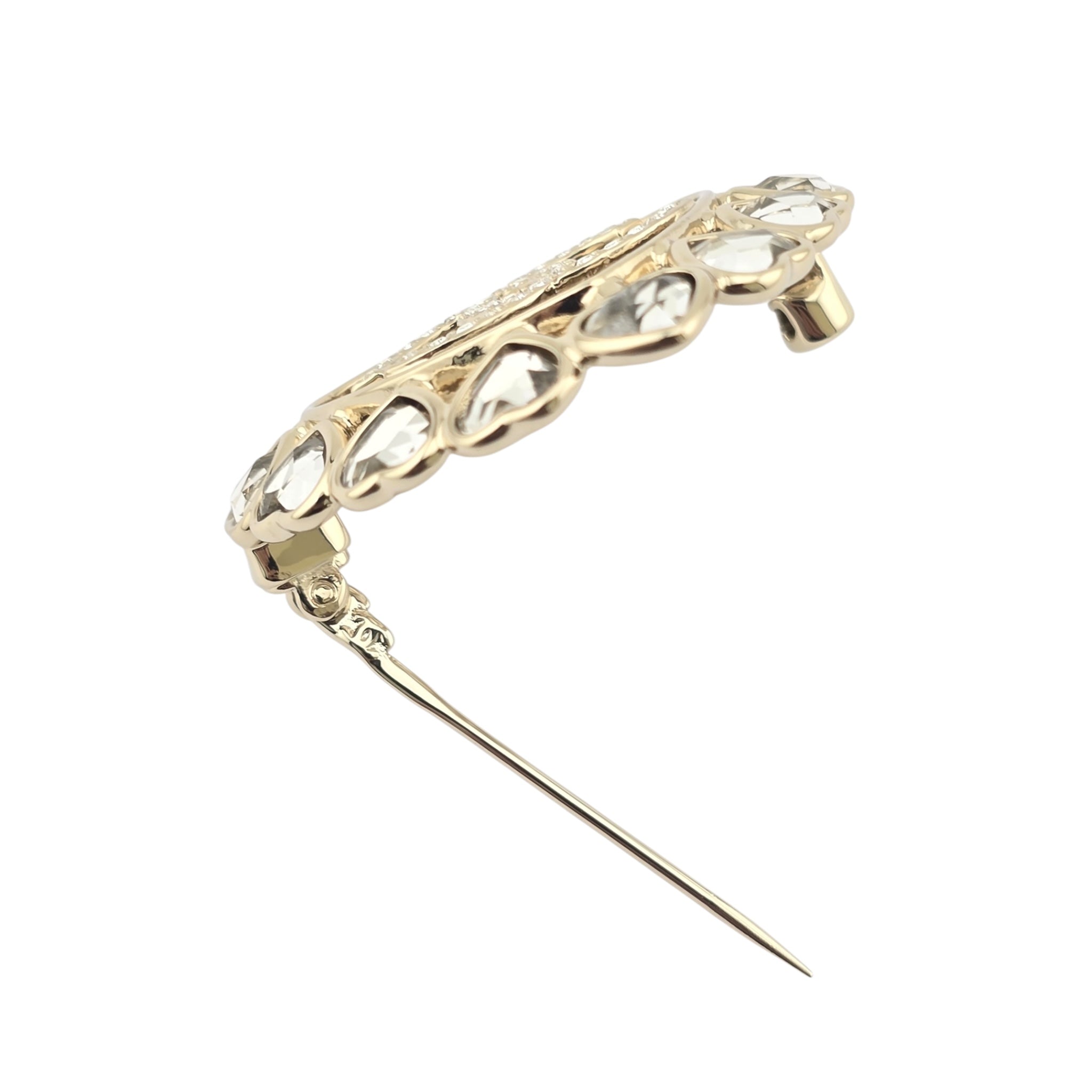Chanel CC Crystal Gold Heart Brooch 2025