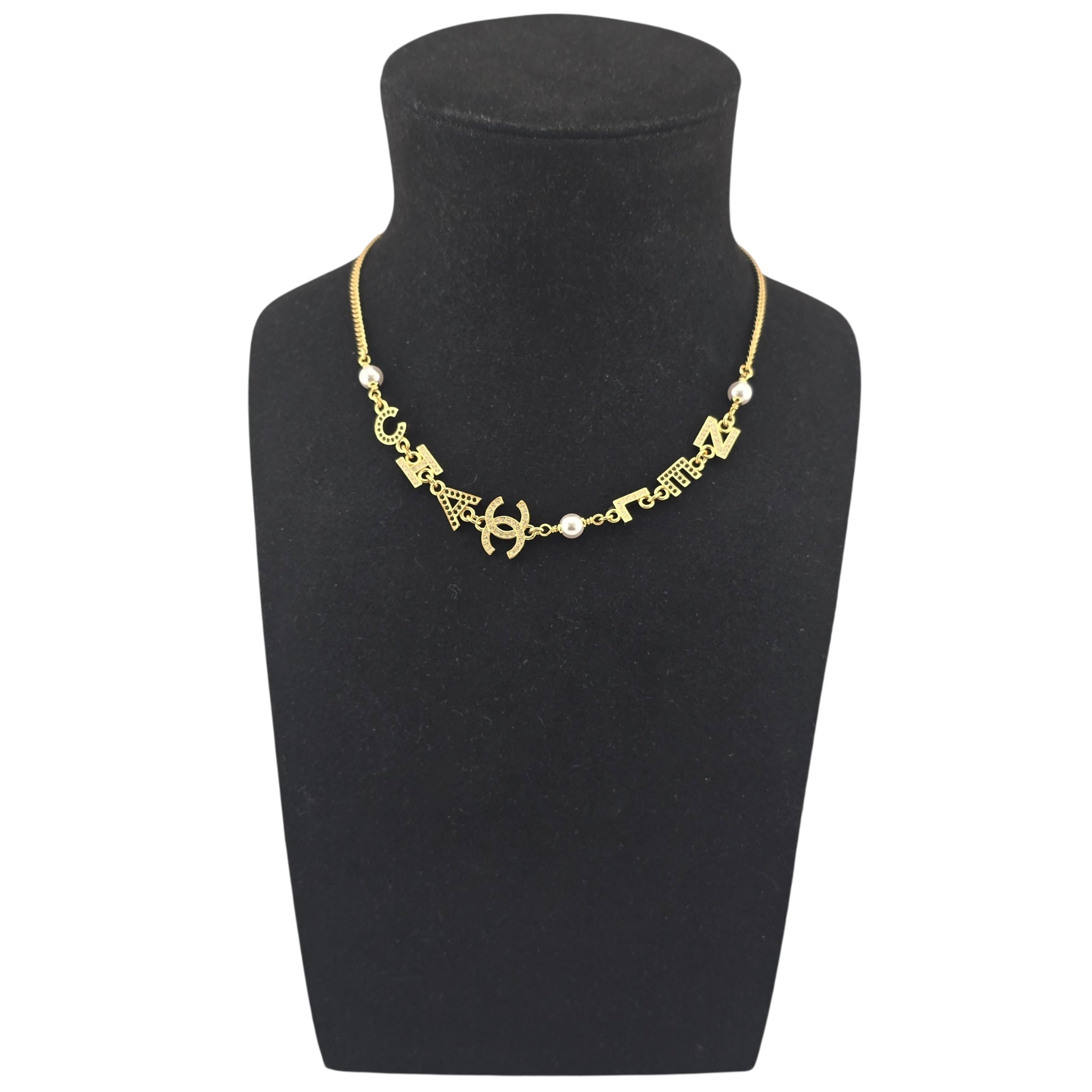 Chanel CC Logo Pendant Gold Necklace