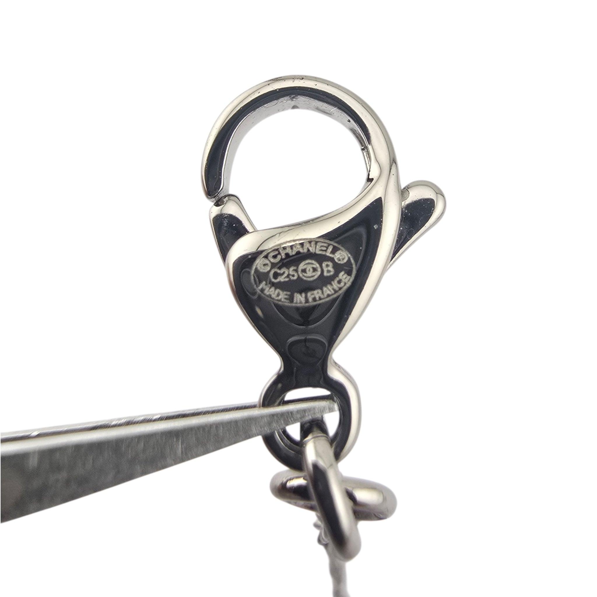 Chanel CC Round Silver Pink Bracelet 2025 CHANEL