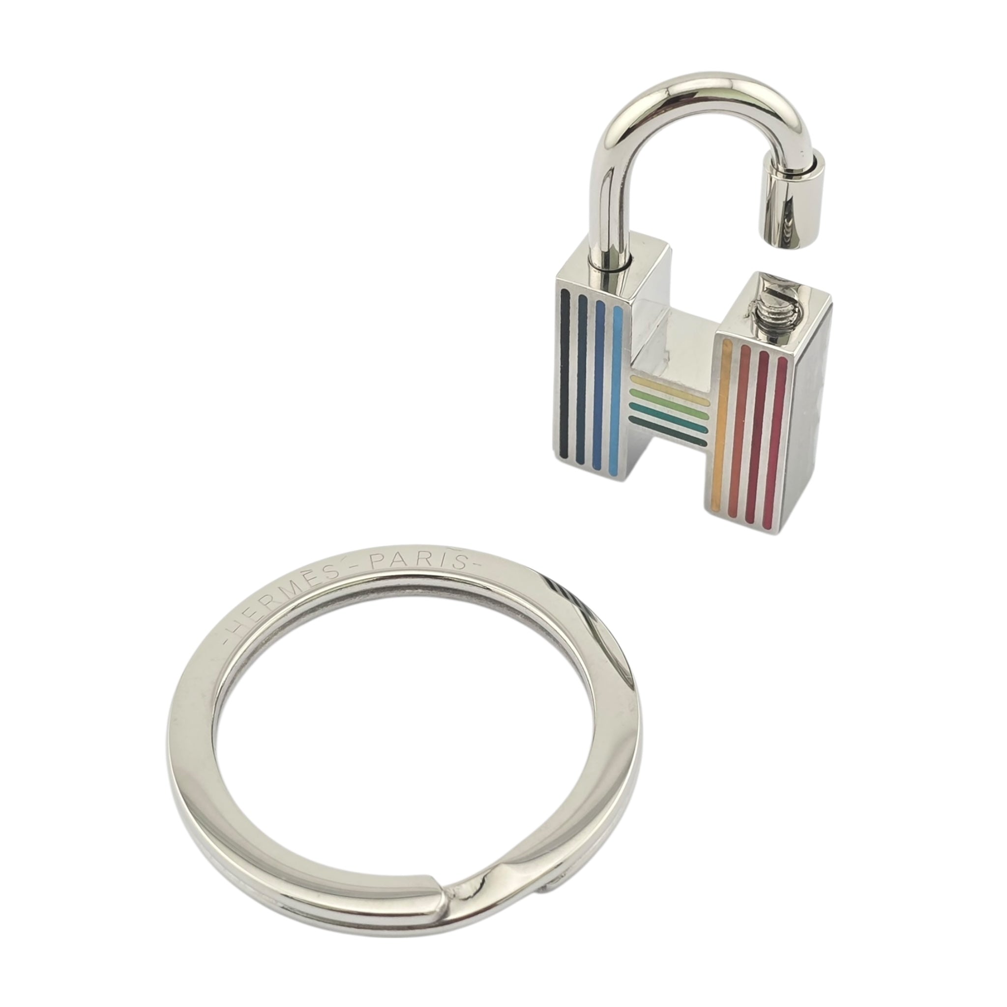 Hermes Cadenas Quizz Rainbow Key Ring HERMES
