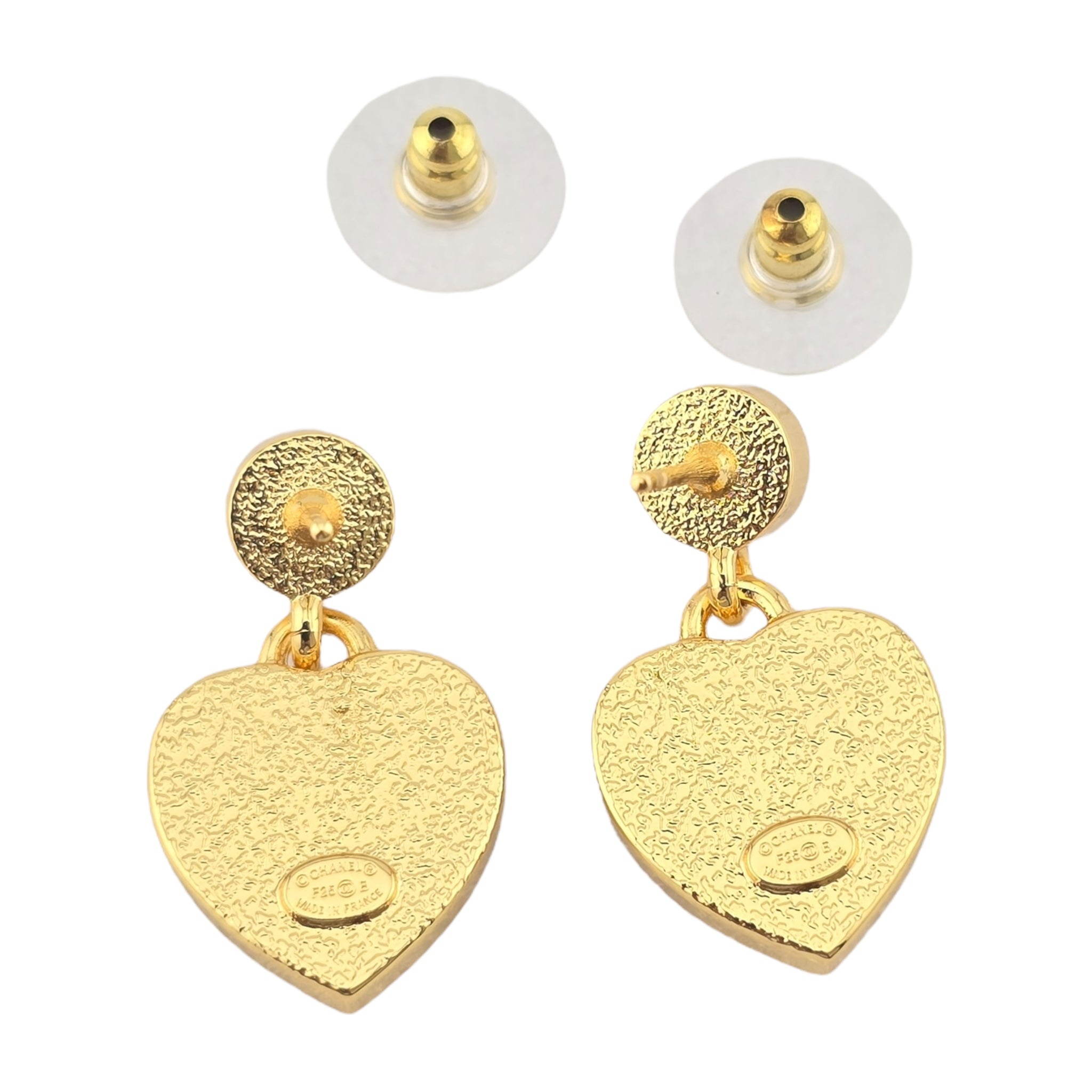 Chanel CC Gold Black Heart Drop Earrings 2025 CHANEL