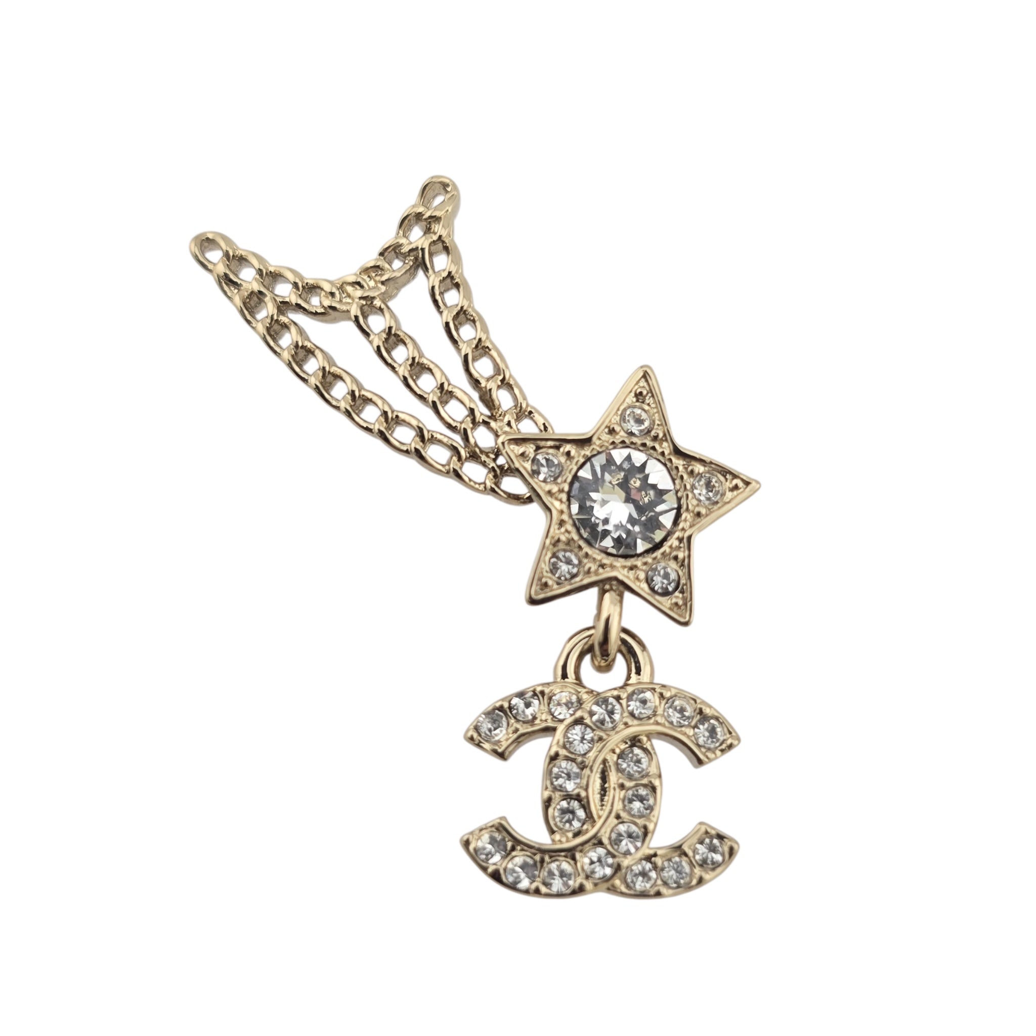 Chanel CC Shooting Star Gold Earrings 25B CHANEL