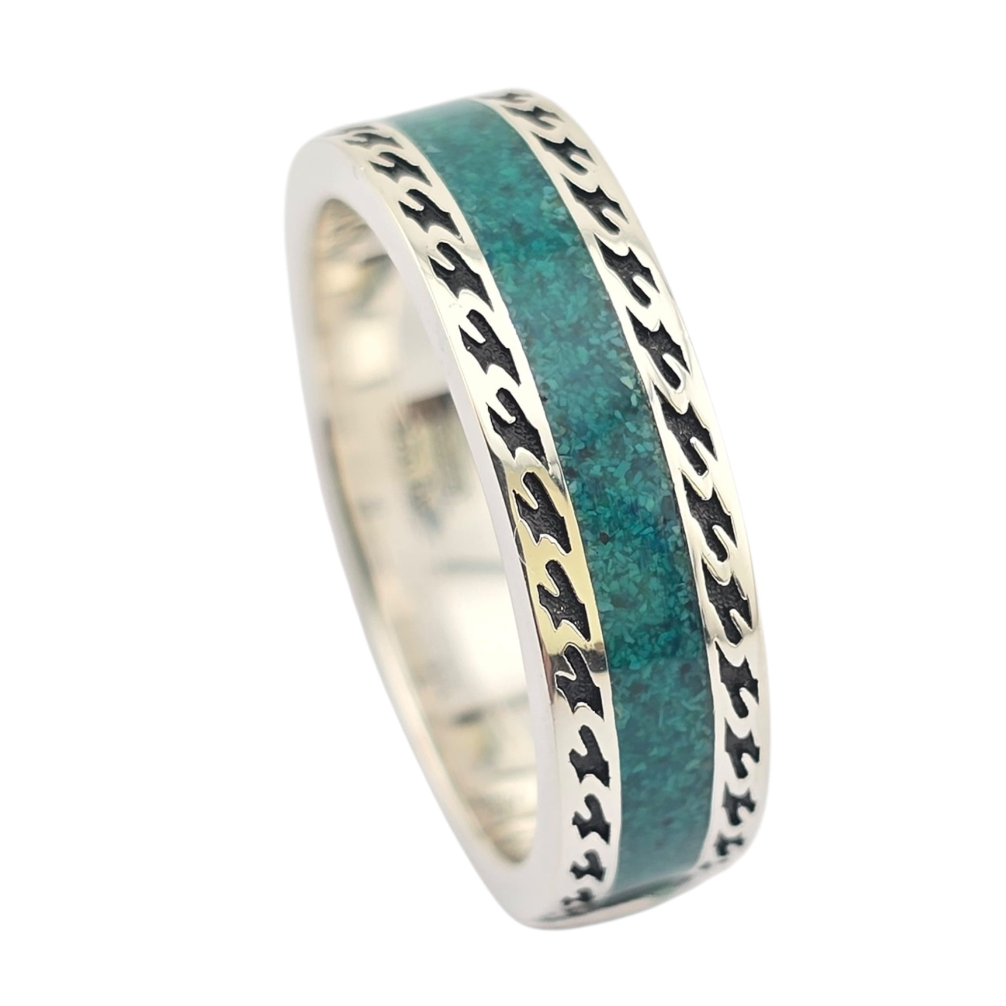 GUCCI Interlocking G Sterling Silver Turquoise Enamel Ring GUCCI