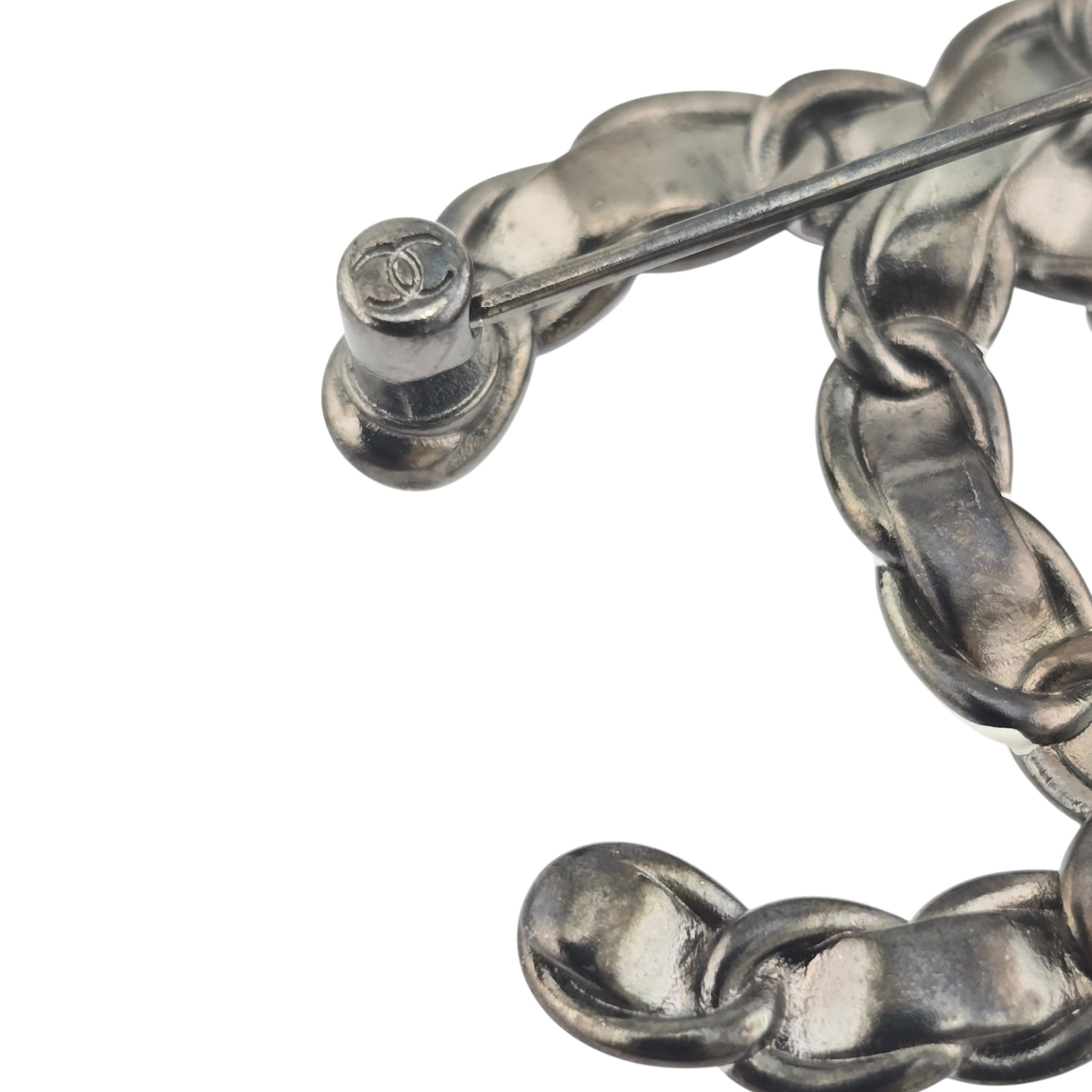 Chanel Metallic Lambskin Chain CC Brooch 2022 CHANEL