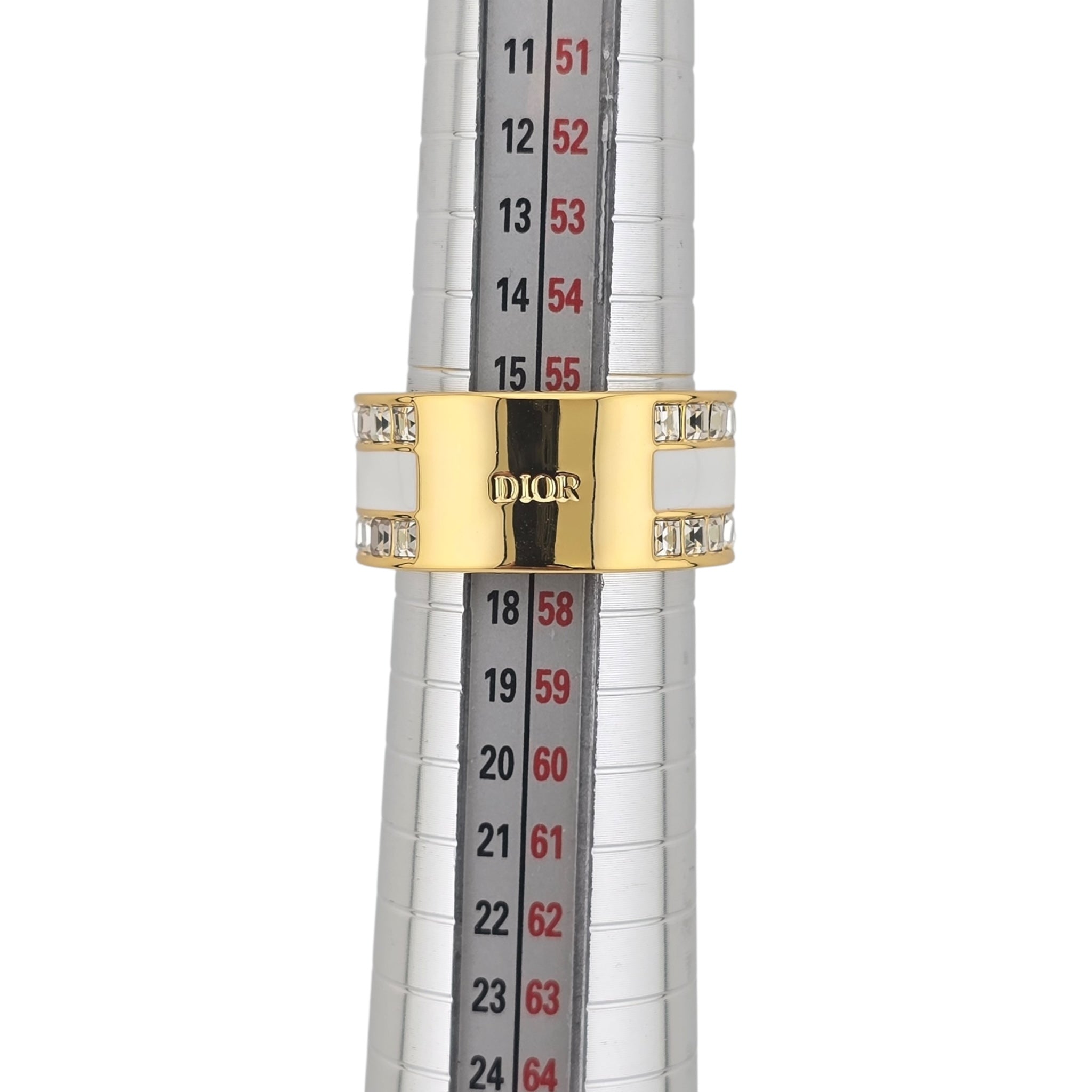 Christian Dior Code Bangle White Enamel Ring DIOR
