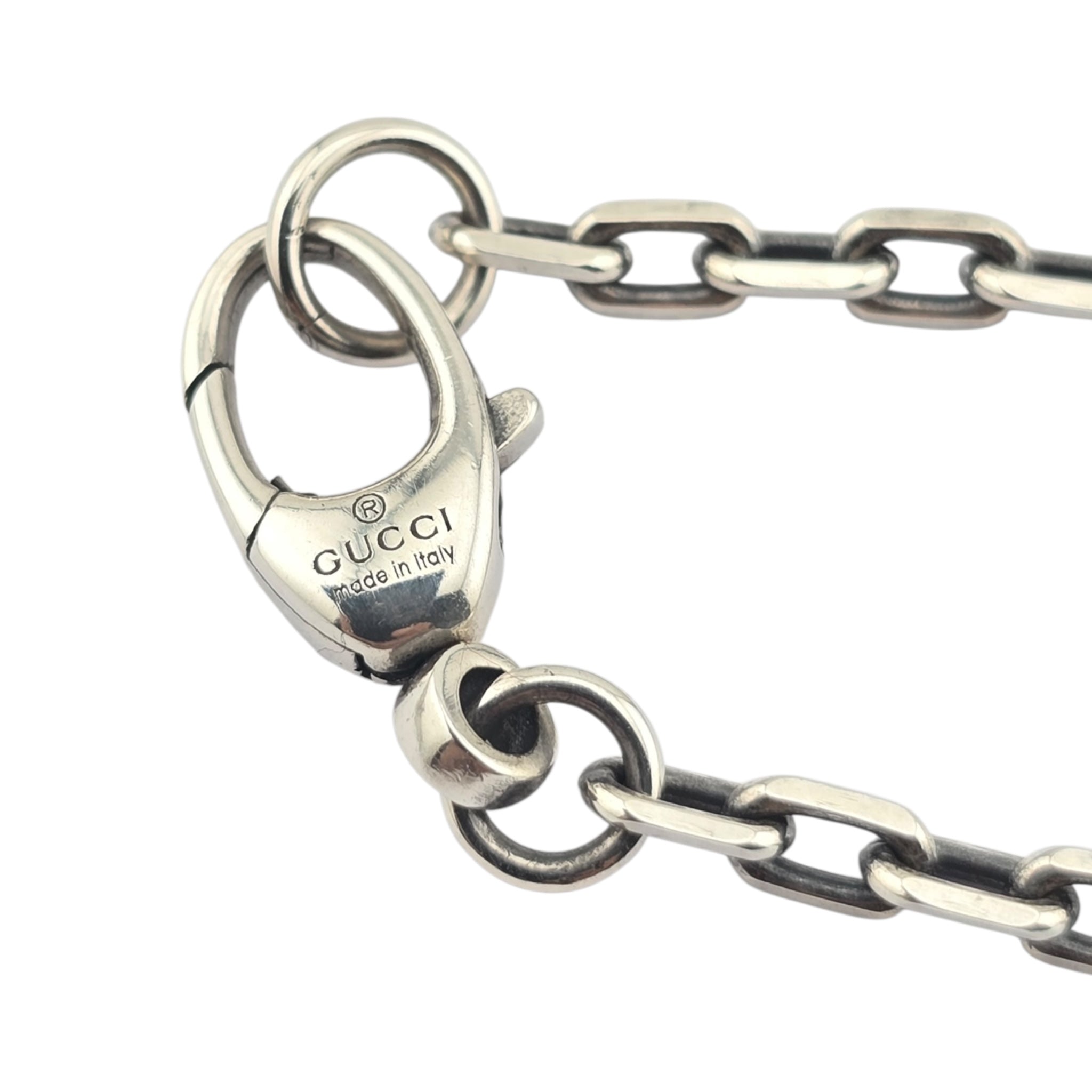 GUCCI GG Interlocking Pendant Silver Necklace GUCCI