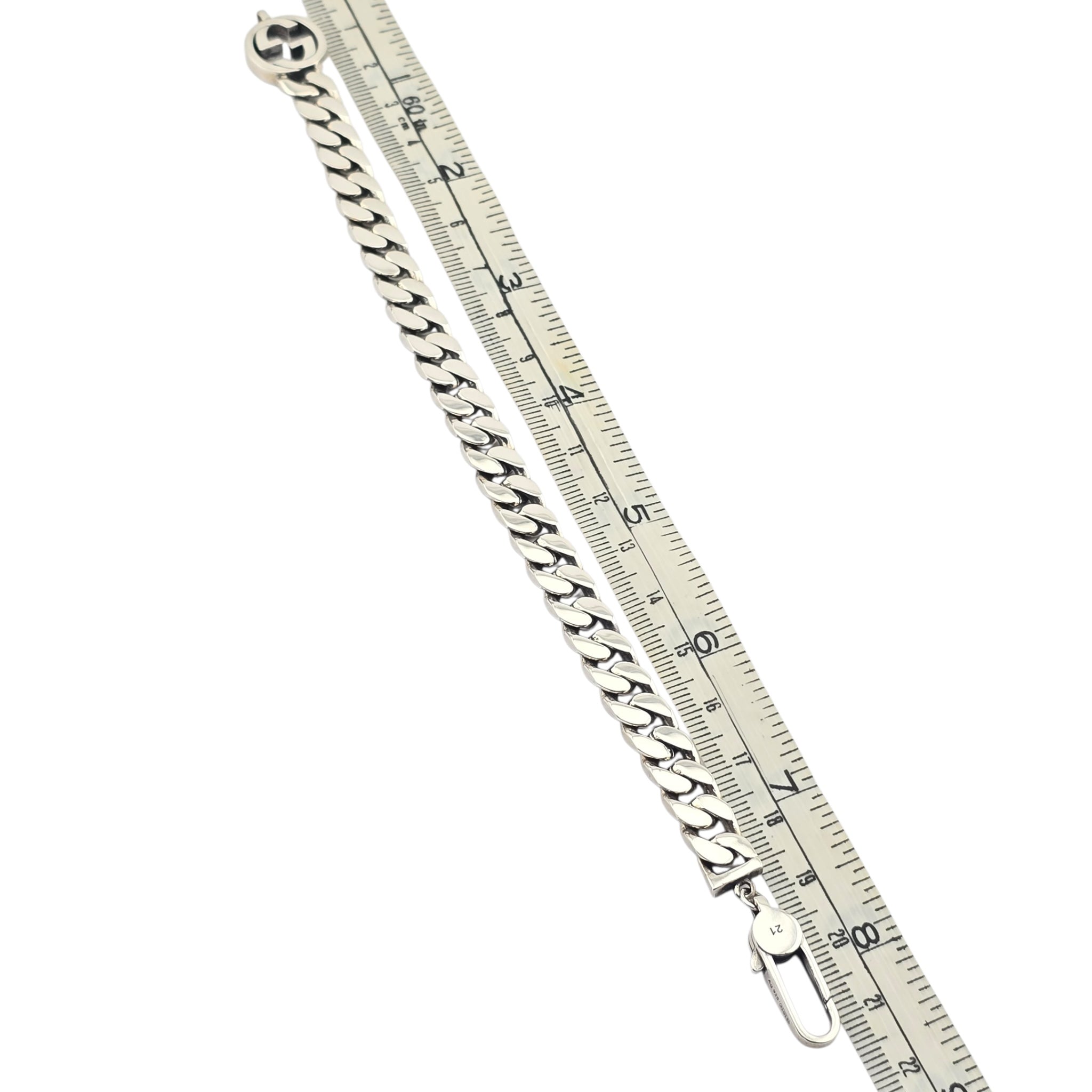 GUCCI GG Interlocking Sterling Silver Logo Bracelet GUCCI