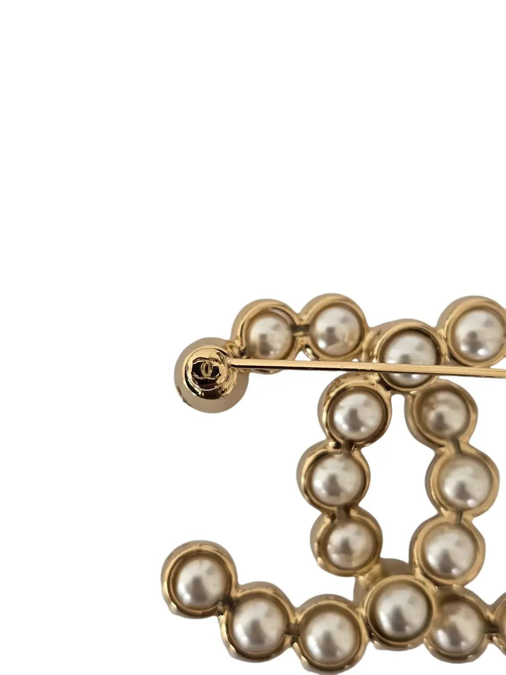 Chanel CC Gold and Faux Pearl Brooch 2024 CHANEL