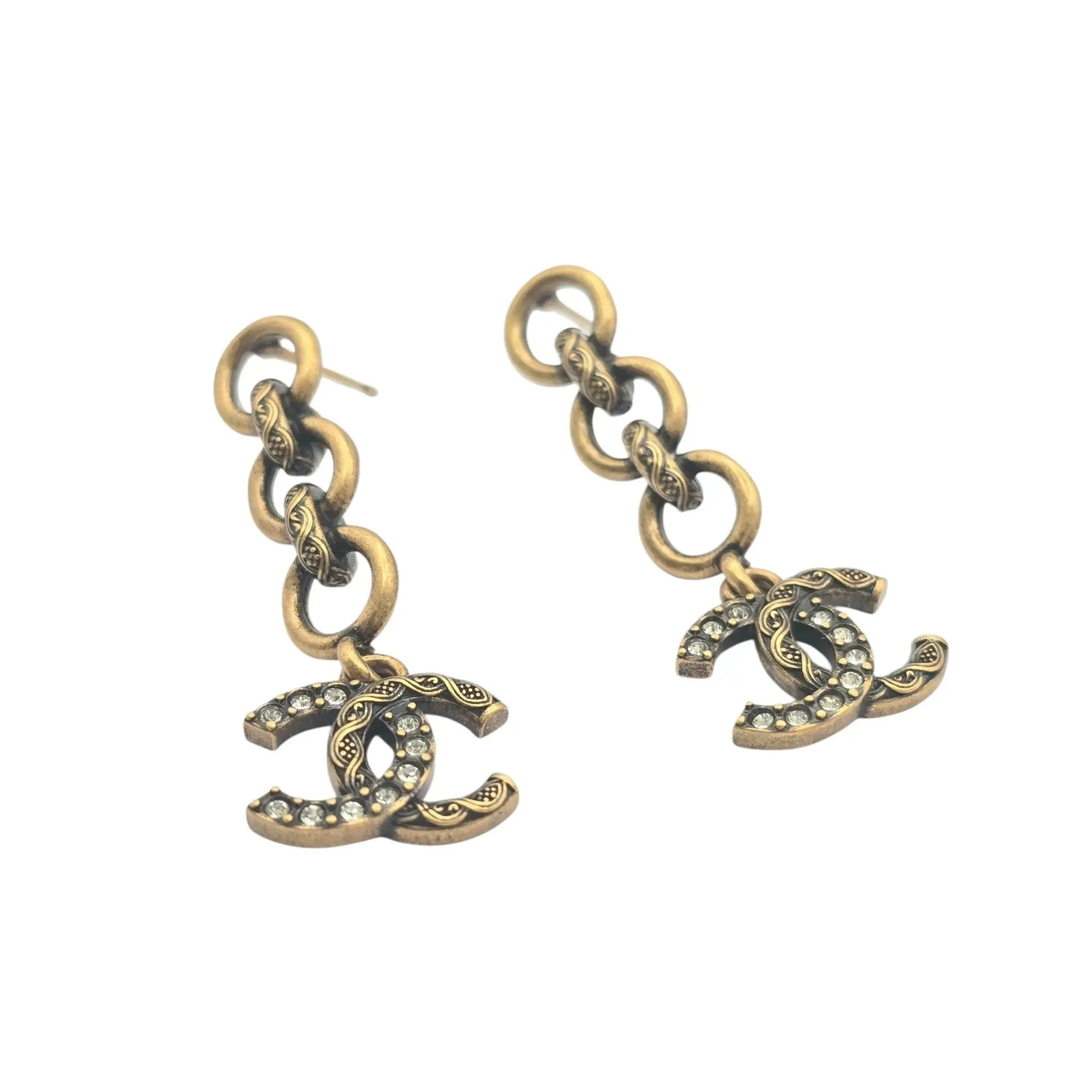 Chanel CC Gold/Bronze Stud Earrings 2024 CHANEL