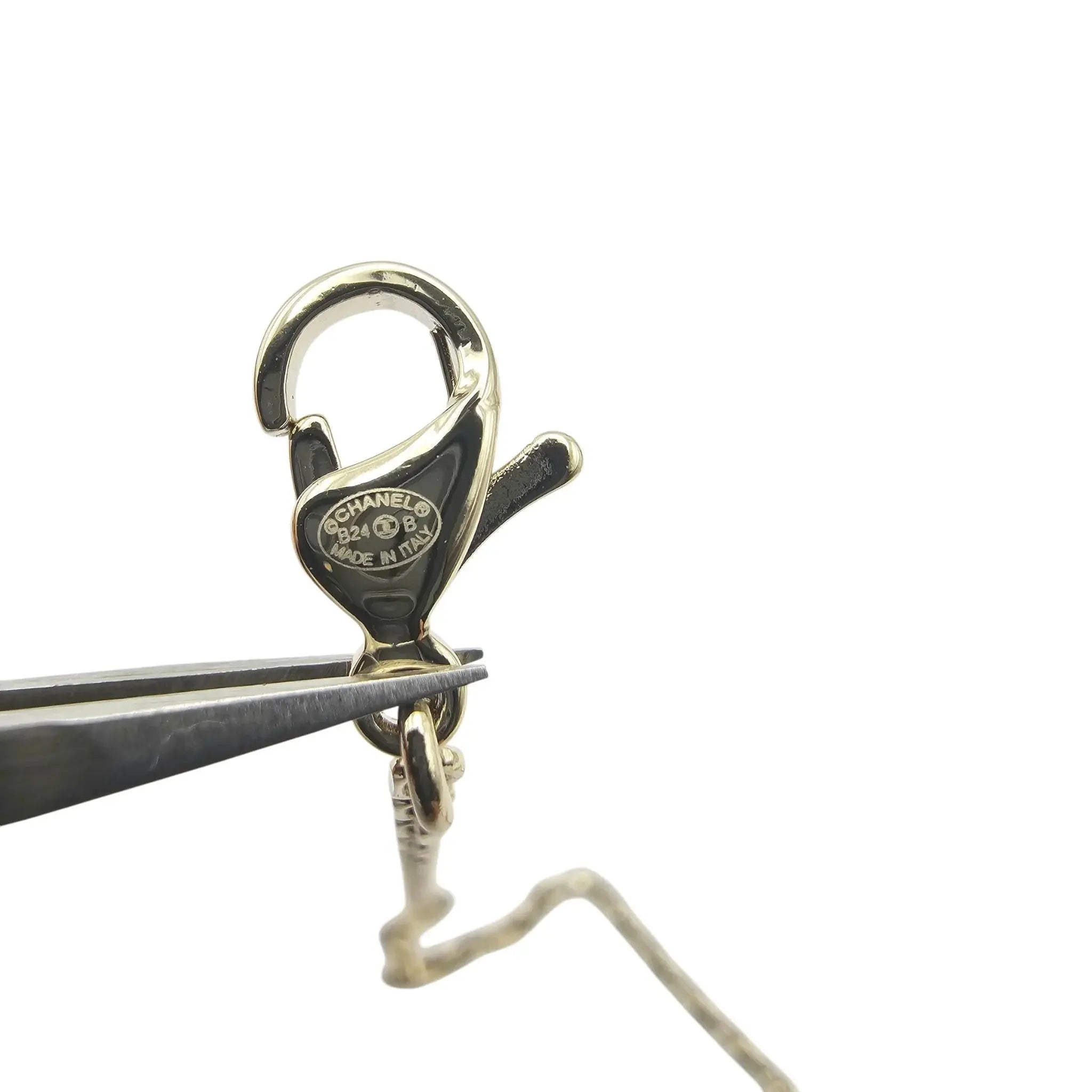 Chanel CC Gold Round Crystal Pendant Necklace 2024 CHANEL