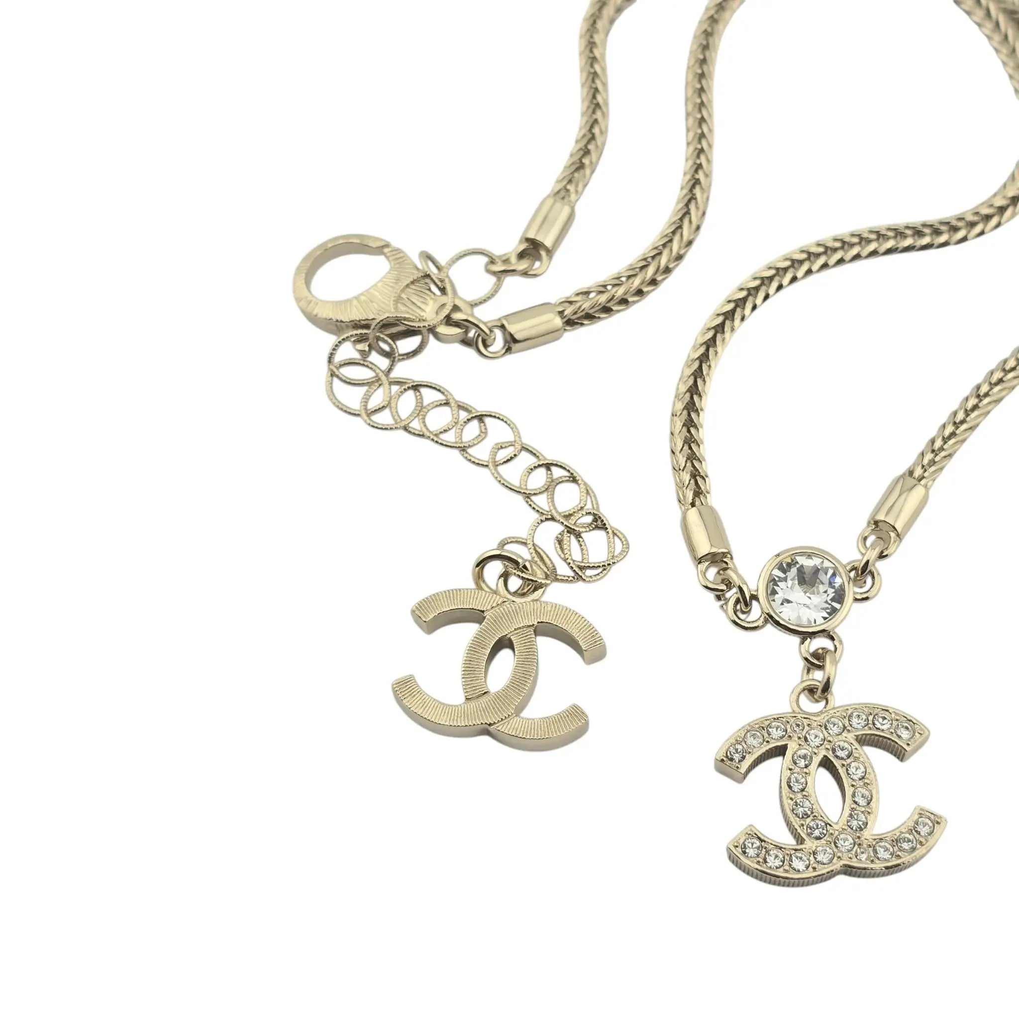 Chanel Letters B22 A Necklace Choker Black/White CHANEL