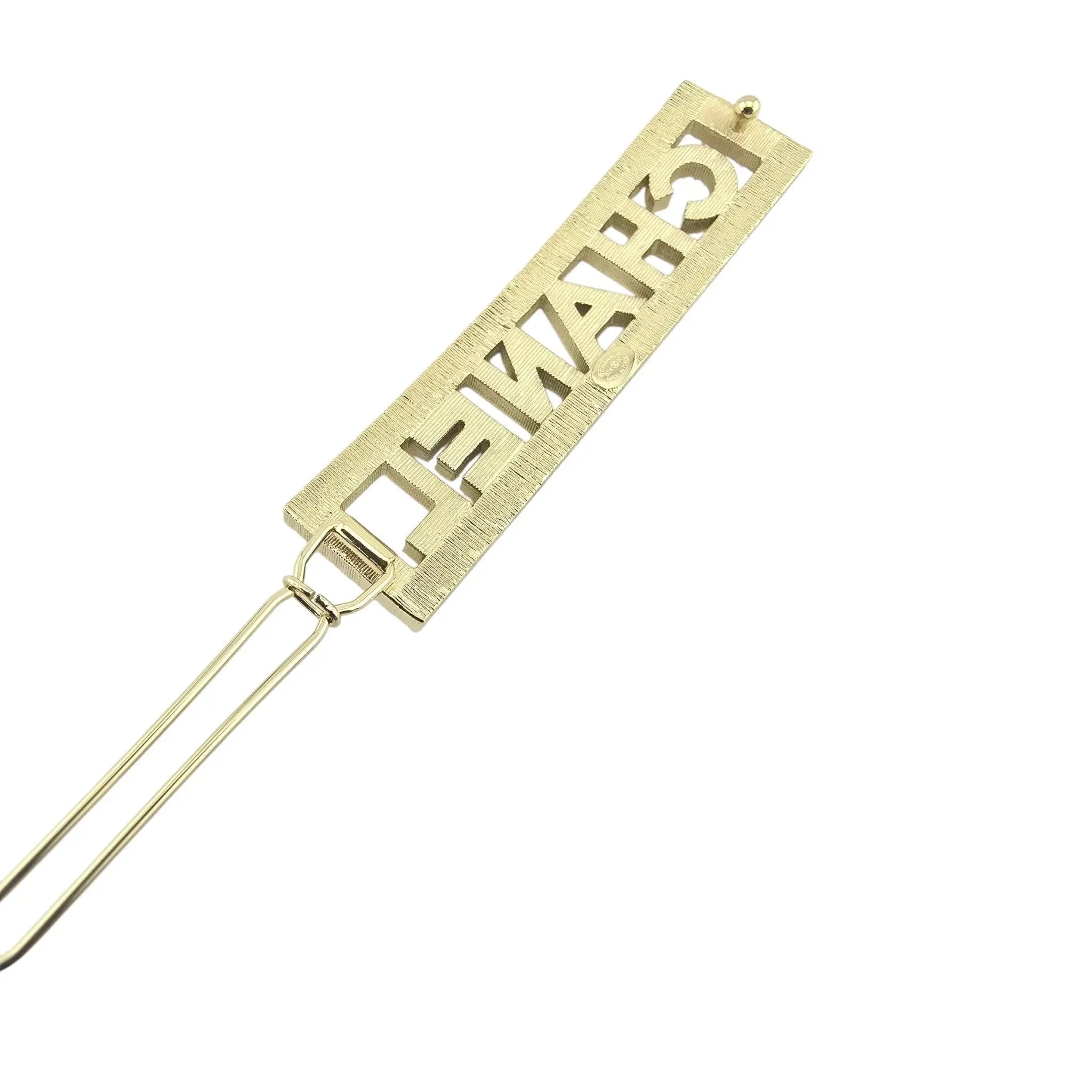 Chanel Crystal CC Logo Hair Clip Barrette Gold 2024 CHANEL