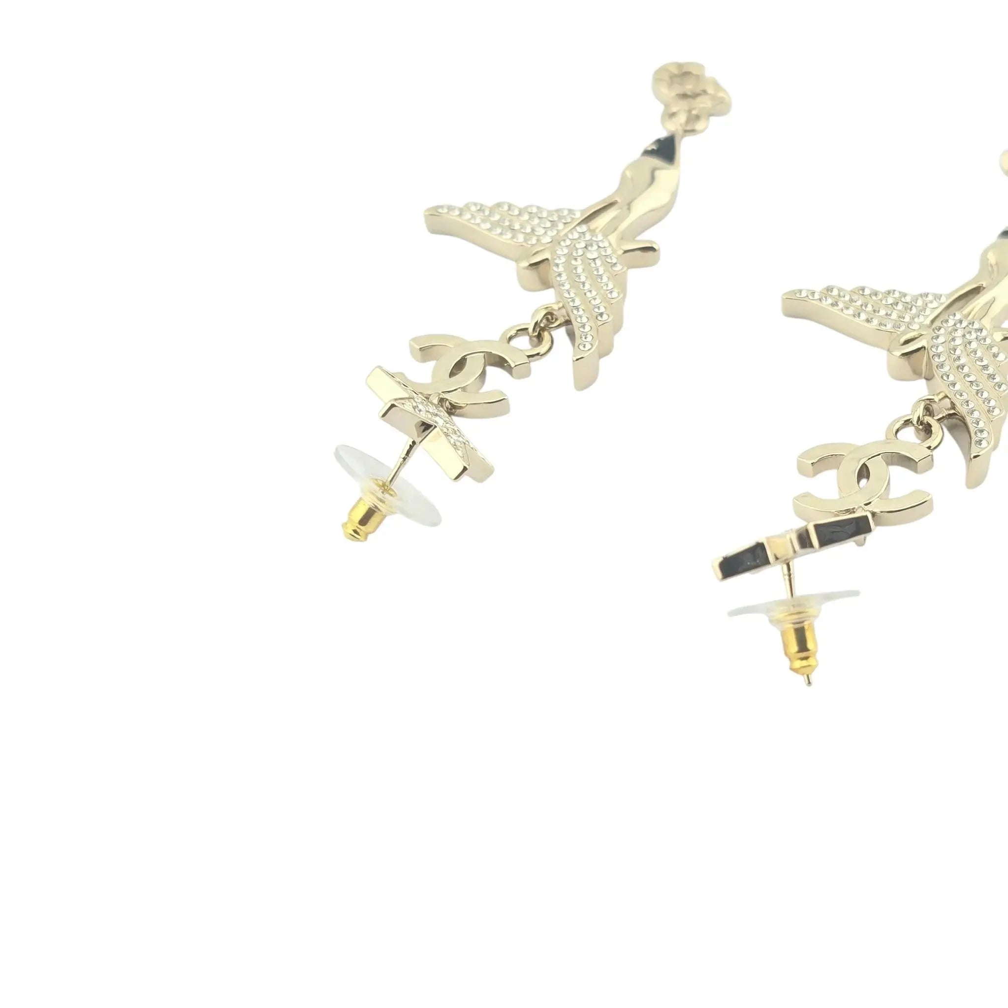 Chanel CC Drop Earrings Heel Wings 2023 CHANEL