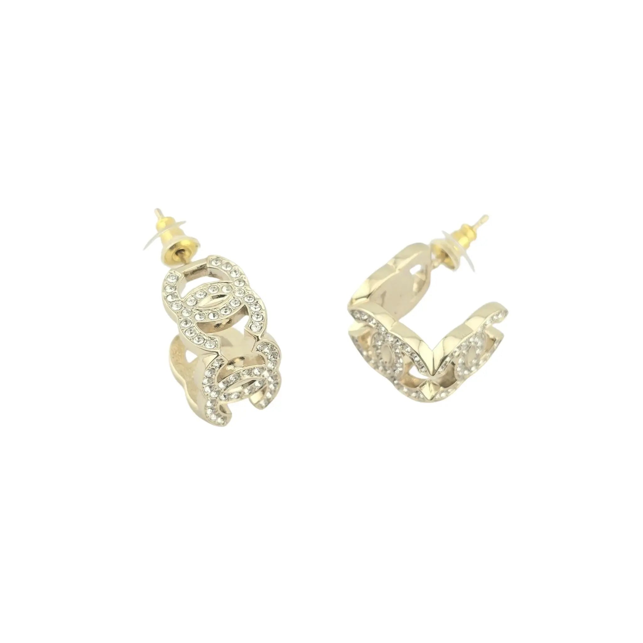 Chanel CC Crystal Gold Earrings 2024 CHANEL