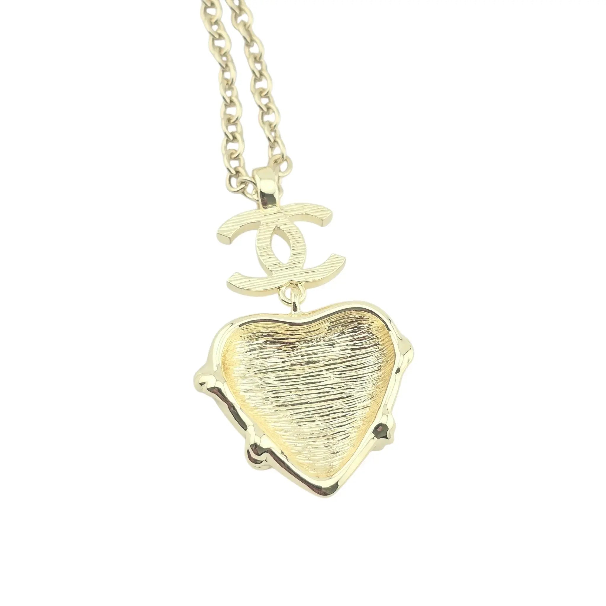 Chanel CC Gold Heart Pendant Necklace 2025 CHANEL