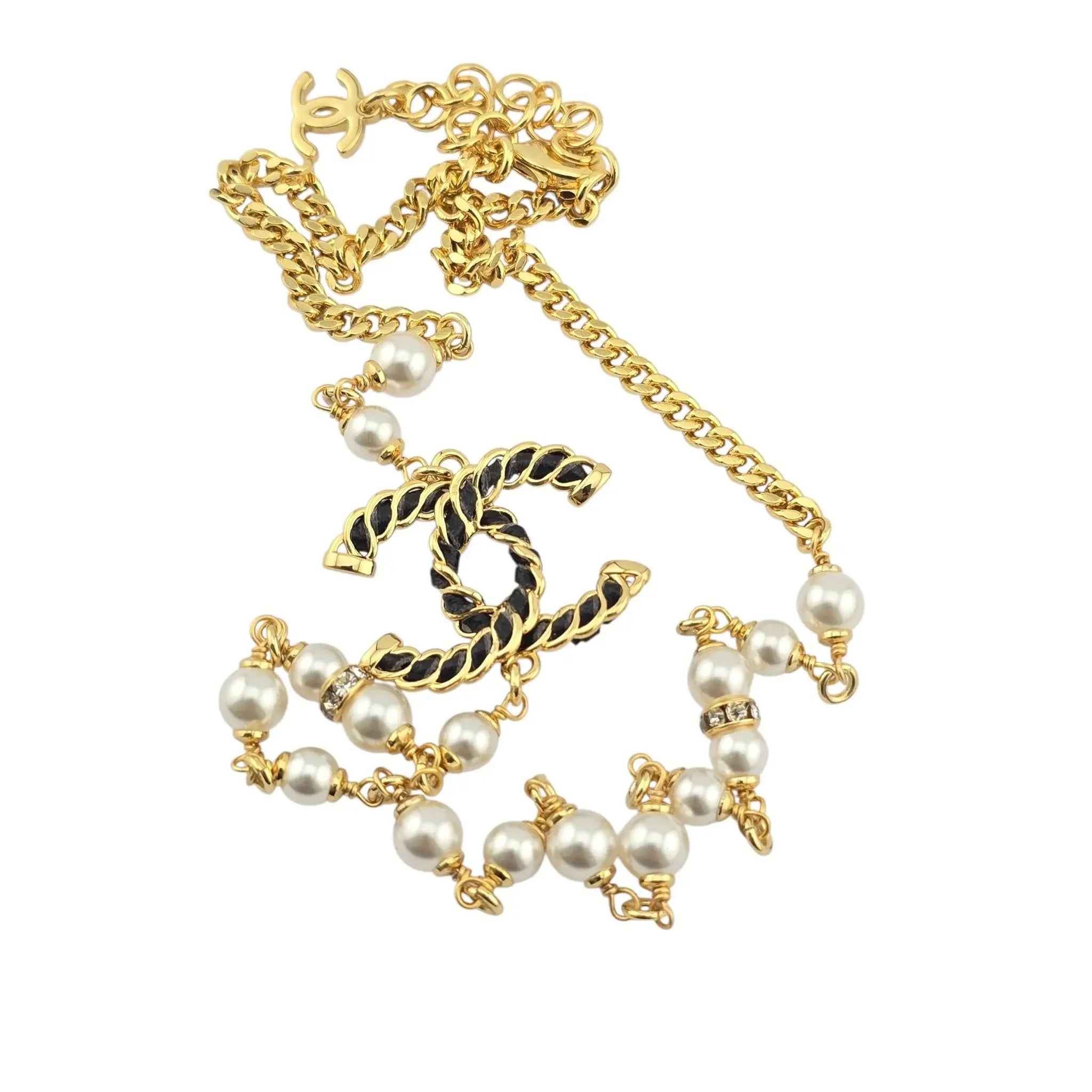 Chanel CC Faux Pearl Leather Necklace 2024 CHANEL