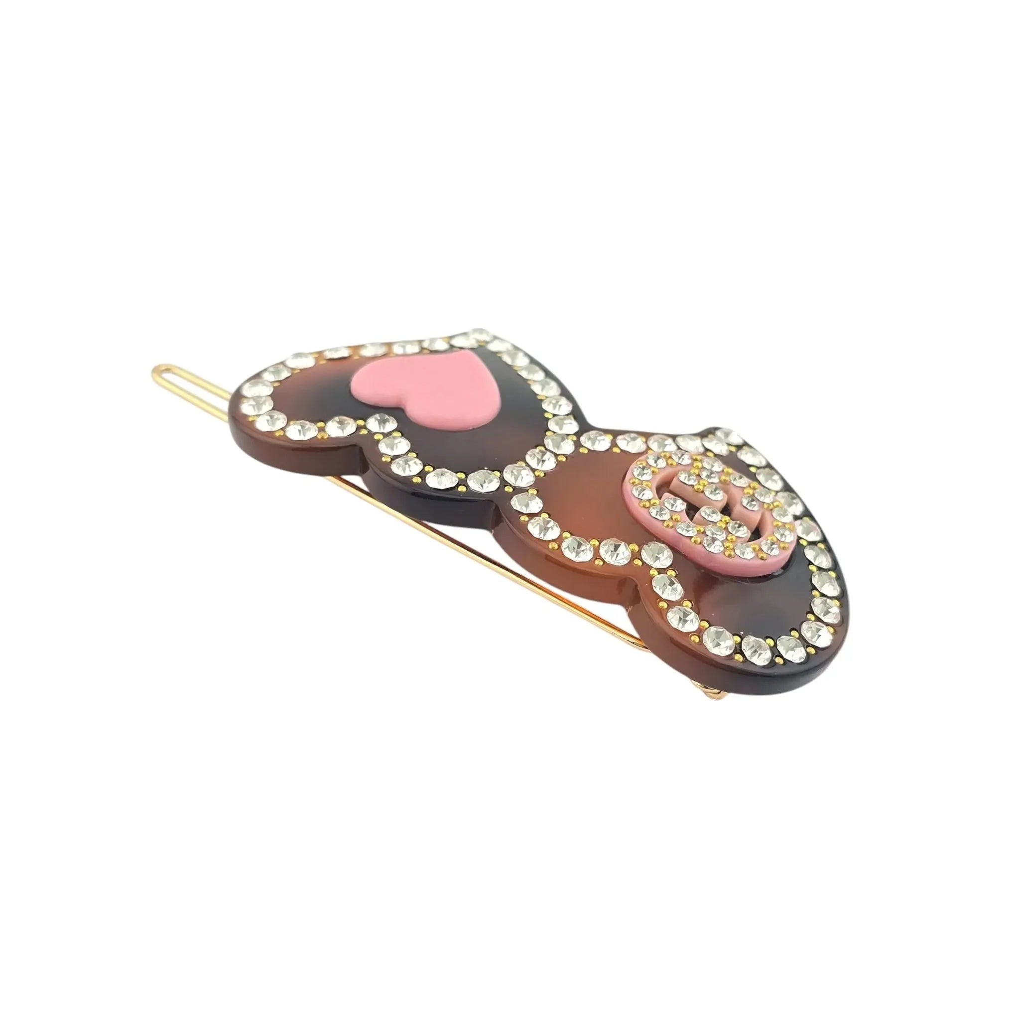 GUCCI GG Hair clip with Interlocking G Heart GUCCI