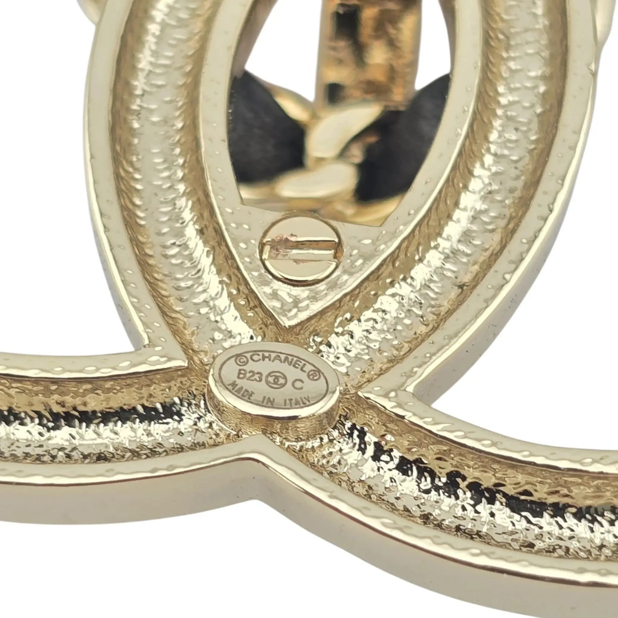 Chanel CC Crystal Resin Flap Bag Brooch Gold White 2023 CHANEL